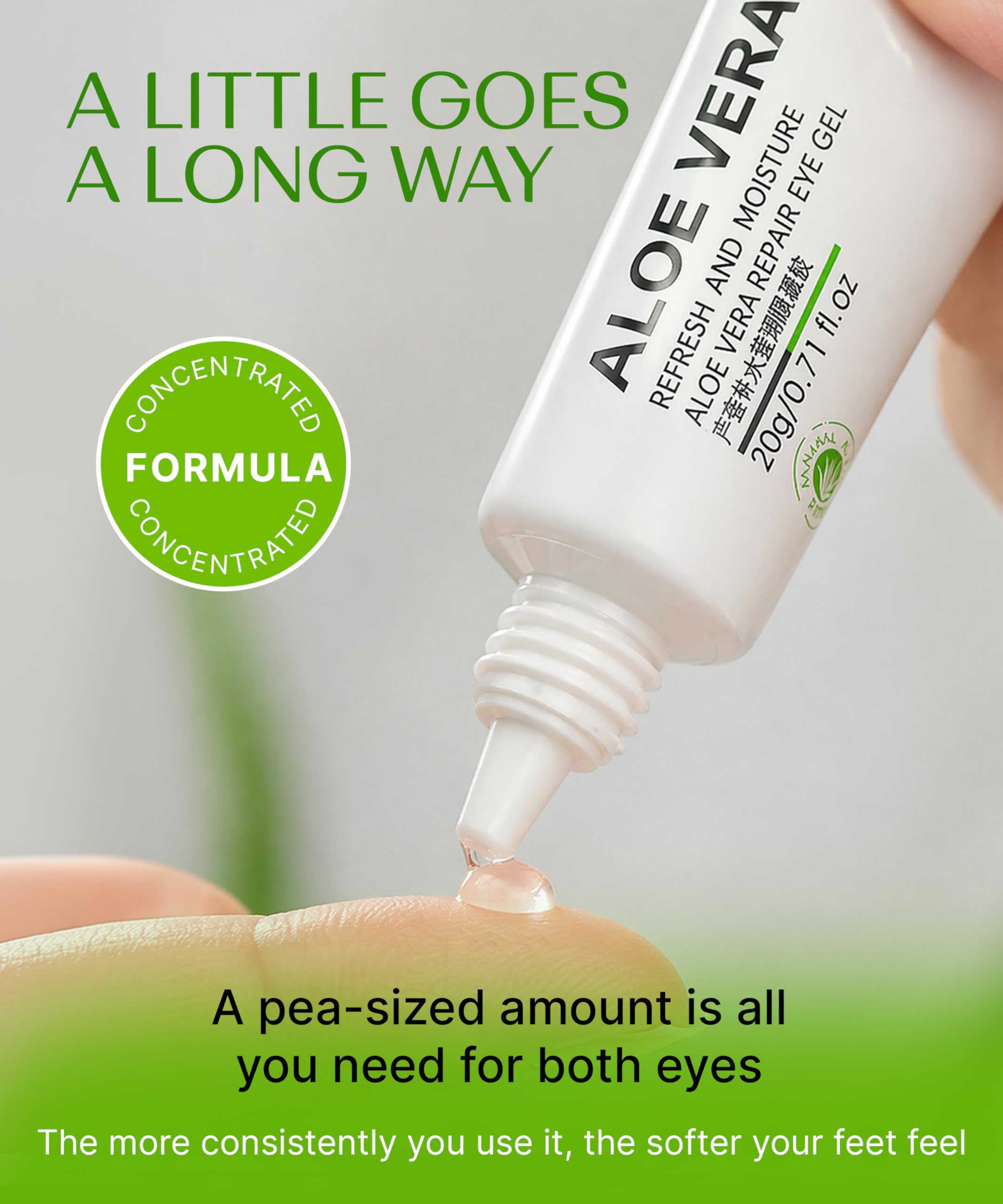 BIOAQUA Crema gel contorno occhi idratante all'aloe vera Riduce le occhiaie Idrata Borse senza occhi Garantite 20 g