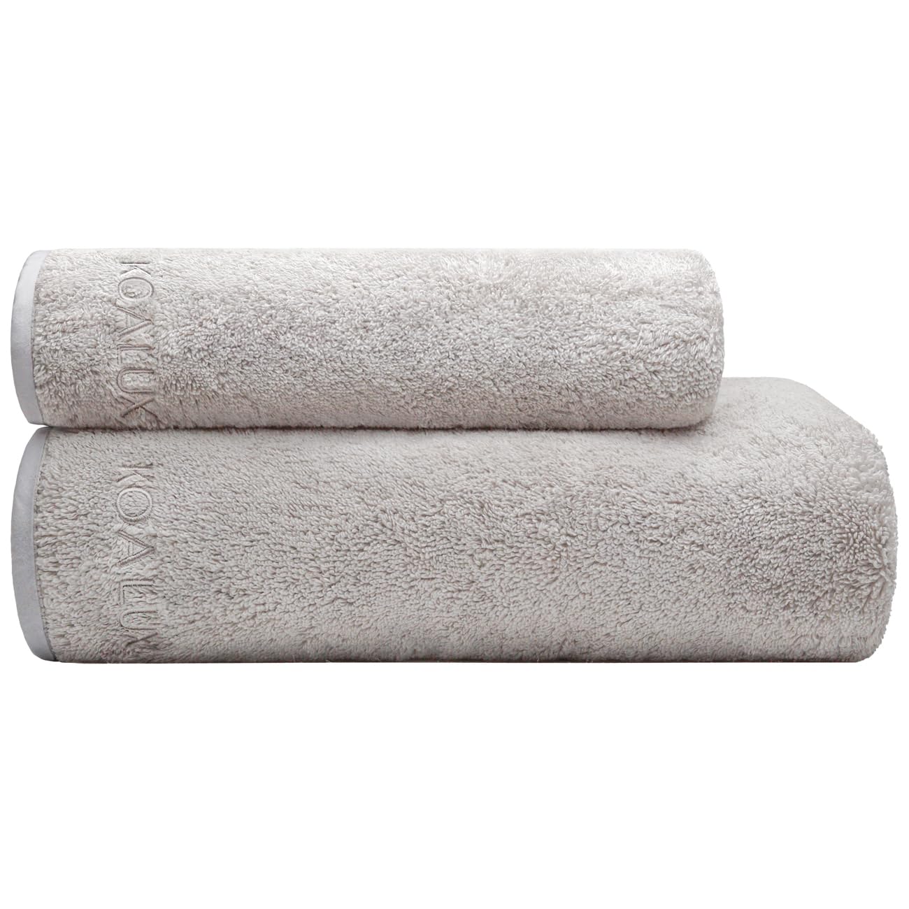Ensemble de serviettes de bain en coton turc gris 700 g/m²
