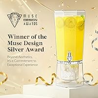 Vista 5 de Lifewit 1 Gallon Drink Dispenser for Parties 2 Pcs, 4L Plastic Beverage Container with Stand for Juice/Tea/Soda & Lemonade, Clear Water Pitcher with