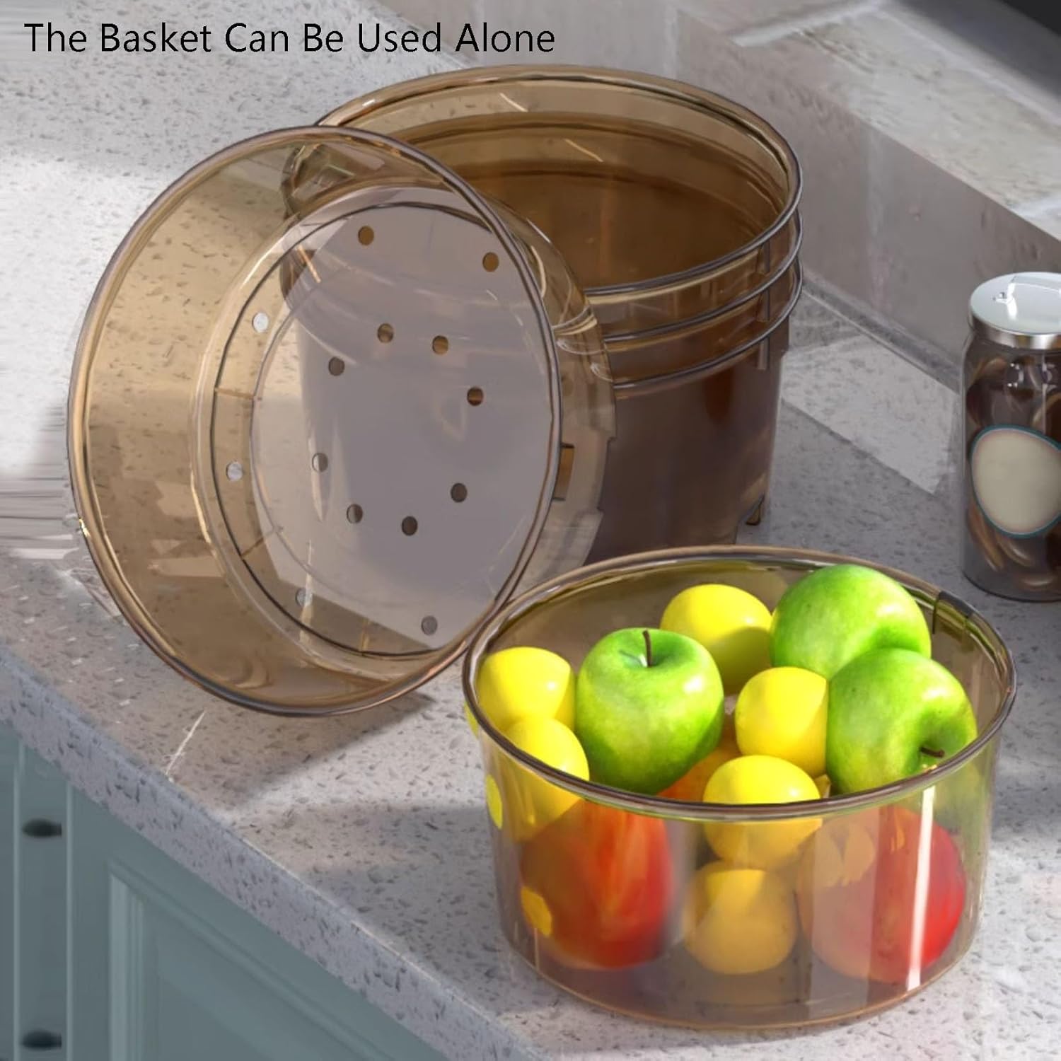 Rotating Fruit and Vegetable Shelf,2 Tiers Storage Rotating Basket,PVC+Stainless Steel Tubing Bathroom Shelf,Strong Load-Bearing Capacity(Color 3)