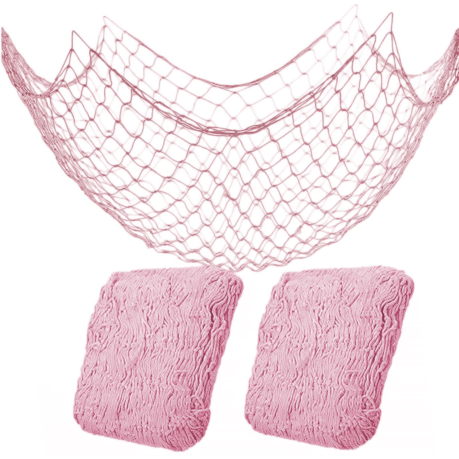 Photo 1 of 2 Pack Fish Net Decorations for Party,Natural Cotton Hawaiian Party Fishing Net Decorative, Nautical Themed Cotton Fishnet Under The Sea Pirate Ocean Beach Decor