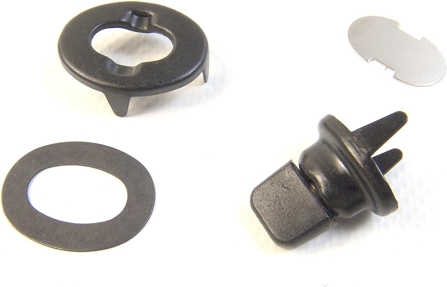 DOT Common Sense Turn Button Double Prong, Black Oxide Finish, w/Eyelet & Backing Plates, 3 Piece Set (3)