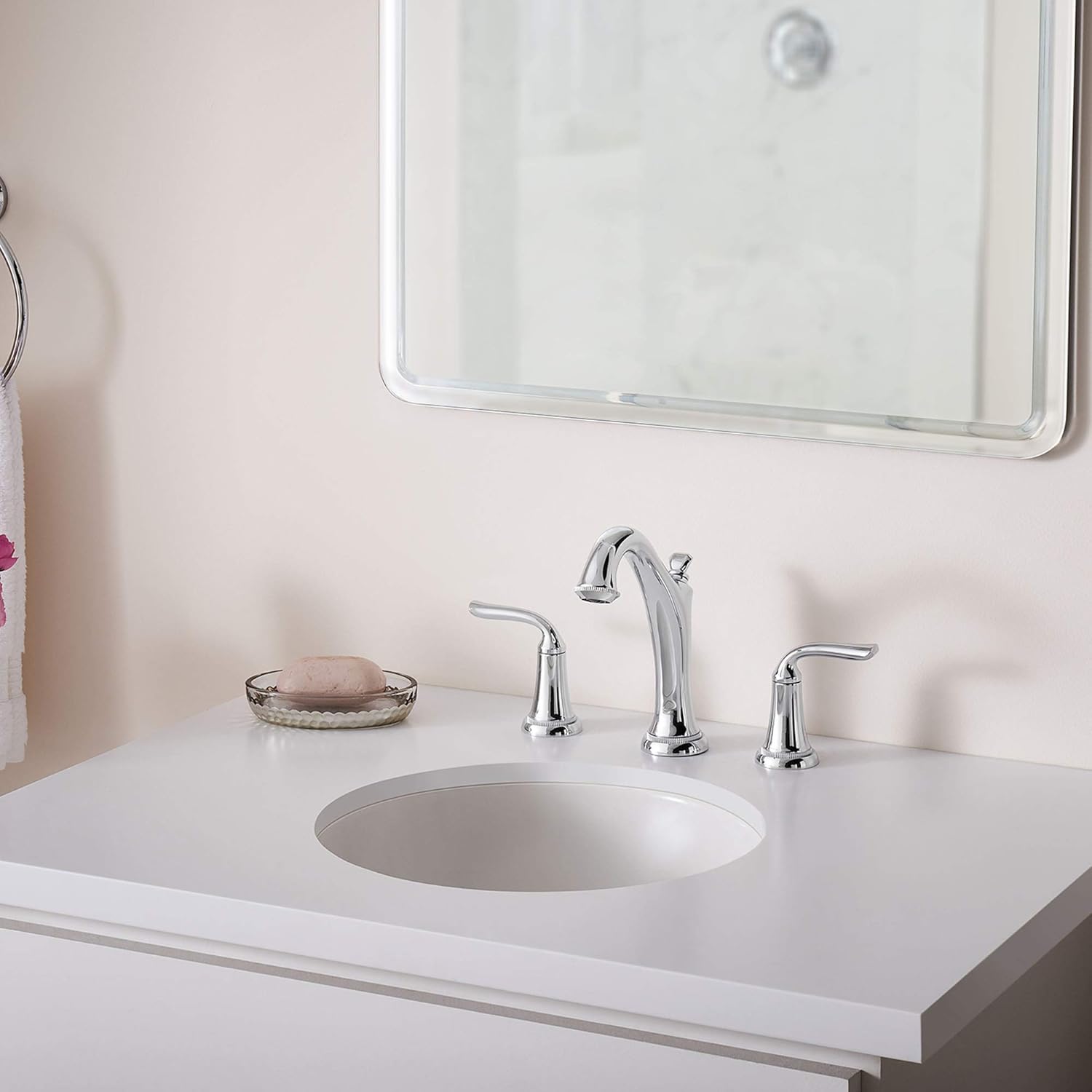 Review American Standard 7106801.002 Patience Widespread Bathroom Faucet, Polished Chrome
