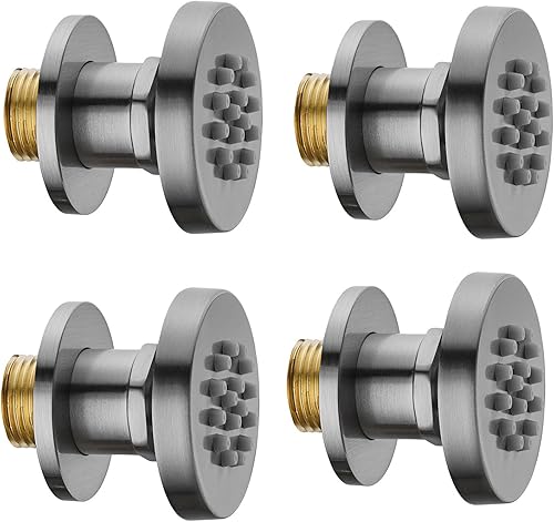 Miniatura 8 de Chorro de pulverización corporal de ducha de 2 pulgadas, rociador lateral de masaje redondo de latón, chorros laterales de ducha ajustables para Oro