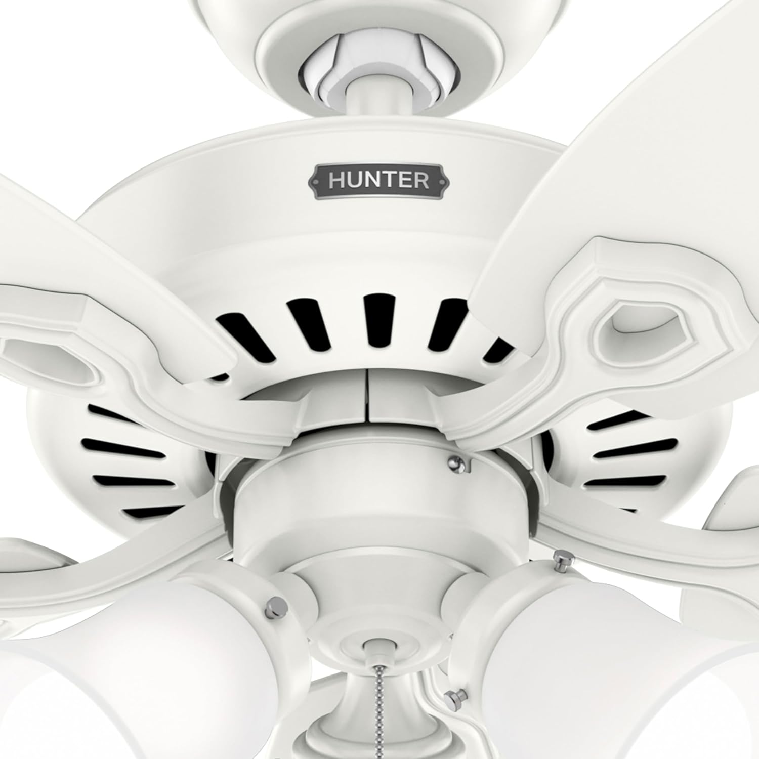 Hunter Fan 52 Inch White Indoor Ceiling Fan with LED Light Kit and Pull Chain for Living room, Bedroom, Basement, Kitchen, office, CC5C27C30 (Renewed)