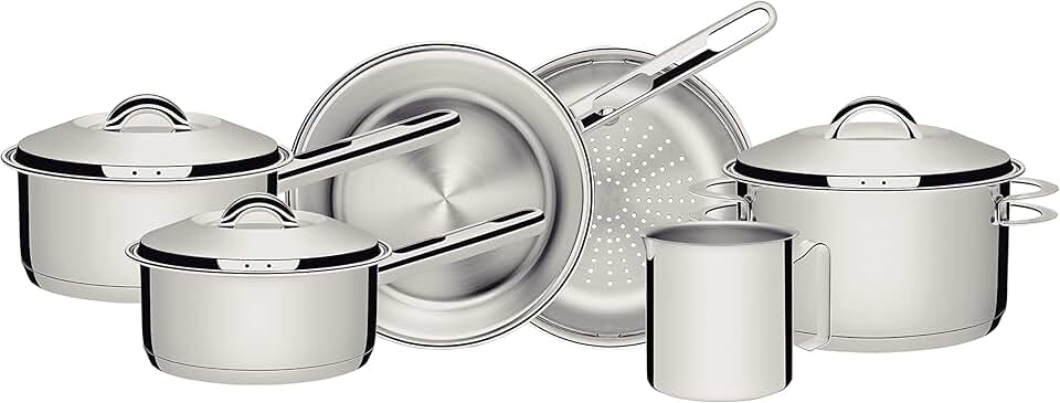 Tramontina Jogo de Panelas de Aço Inox 6 peças Solar