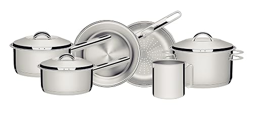 Tramontina Jogo de Panelas de Aço Inox com Fundo Triplo 6 peças Solar
