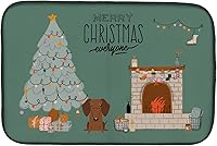 Vista 404 de Caroline's Treasures CK7824DDM - Tapete absorbente para secado de platos con diseño de bulldog inglés, rojo y blanco, para encimera de cocina, 14 x