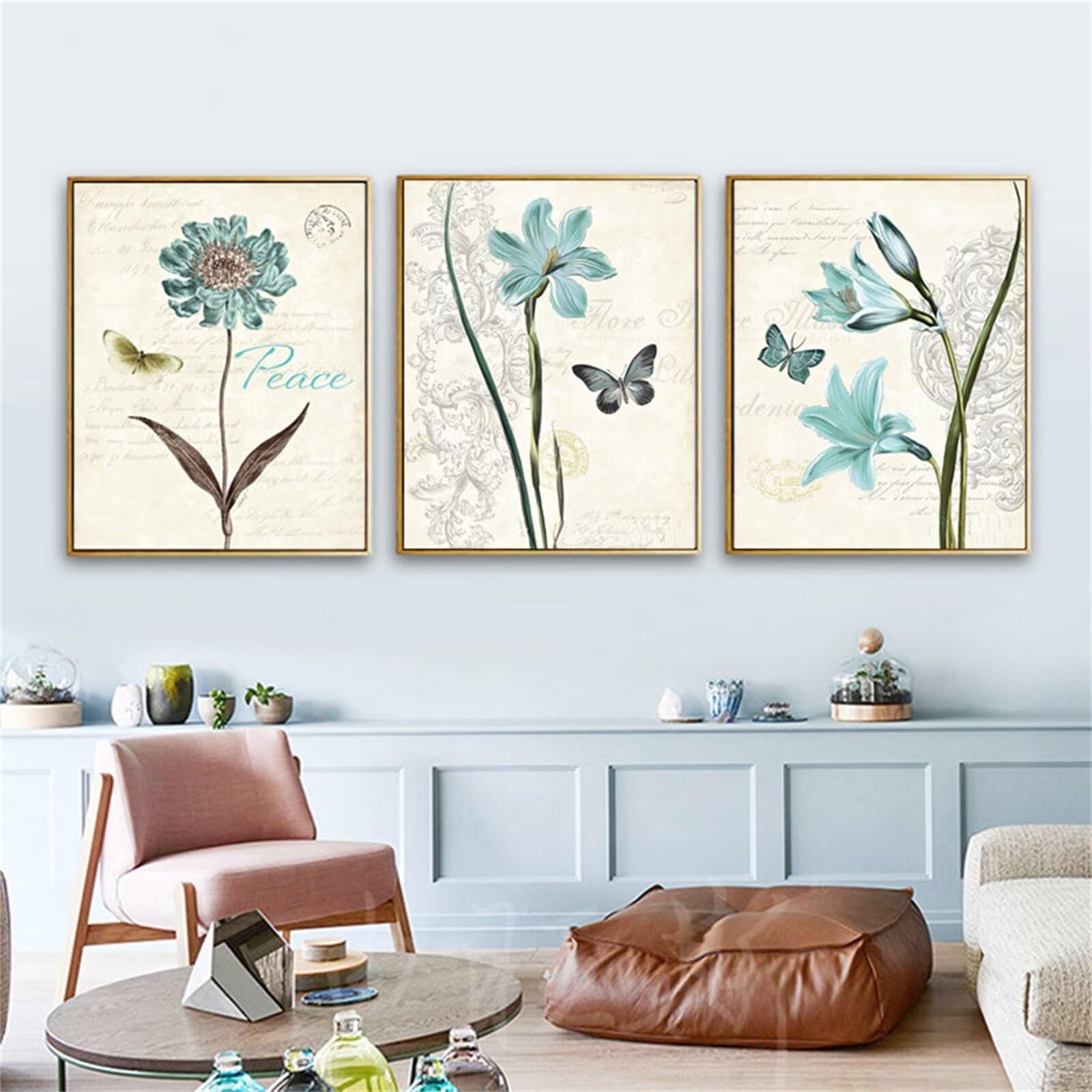 5D Diamond Painting Kit Complet Fleurs Papillons Grand Format 50x70cm Broderie Diamant Wz5911
