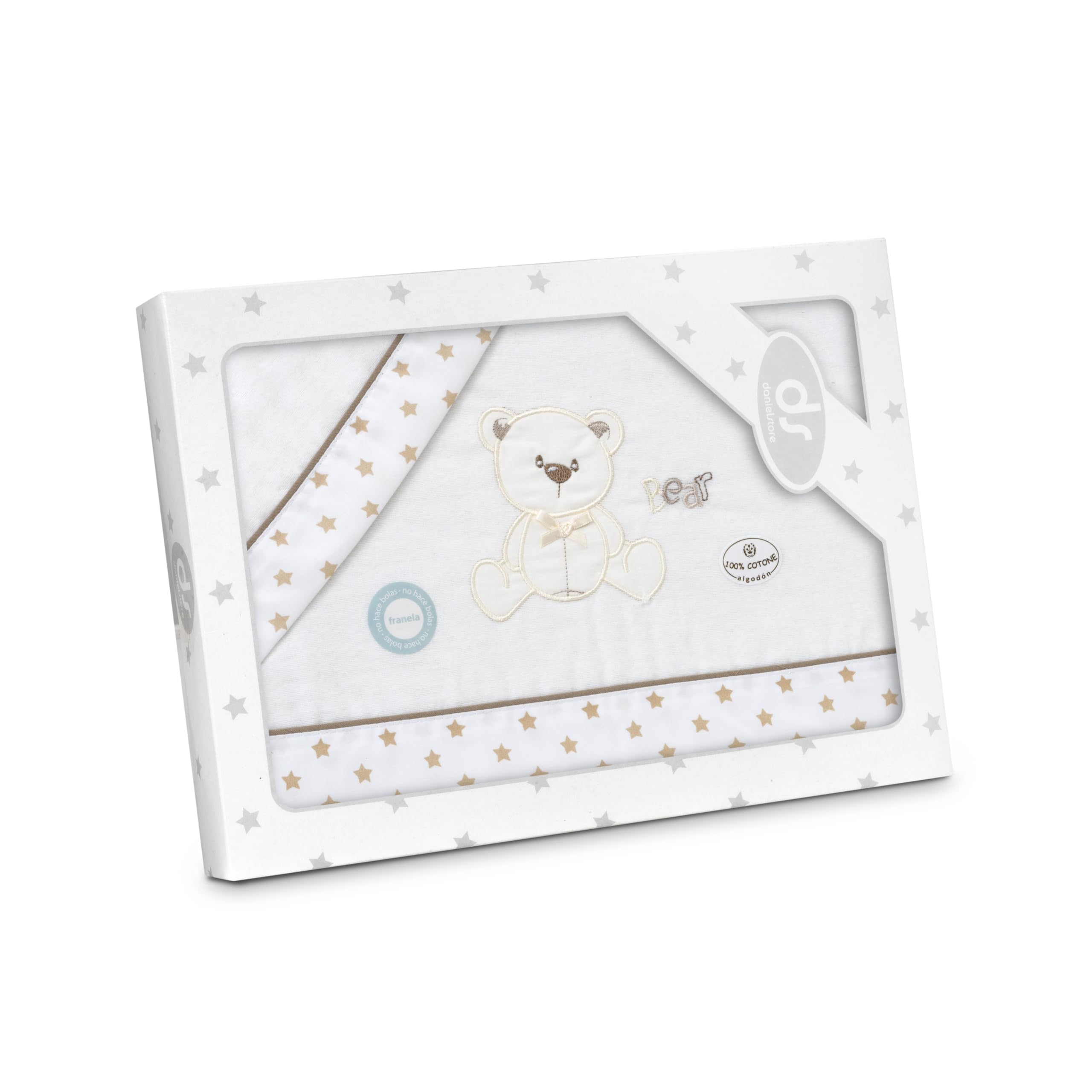 Danielstore Juego de sábanas Cuna Franela 60x120 cm | 3 Piezas, 100% algodón, hipoalergénico | Suave, cálido, fácil Lavado | Invierno, Confort para bebé