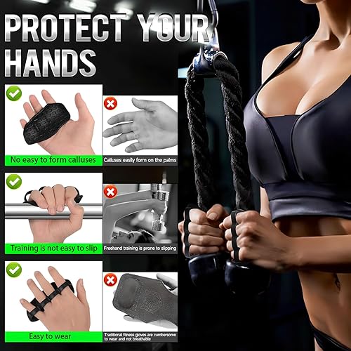 Miniatura 3 de Guantes de entrenamiento para hombres y mujeres, agarres de entrenamiento antideslizantes, almohadillas de goma para protección de palma con caja de