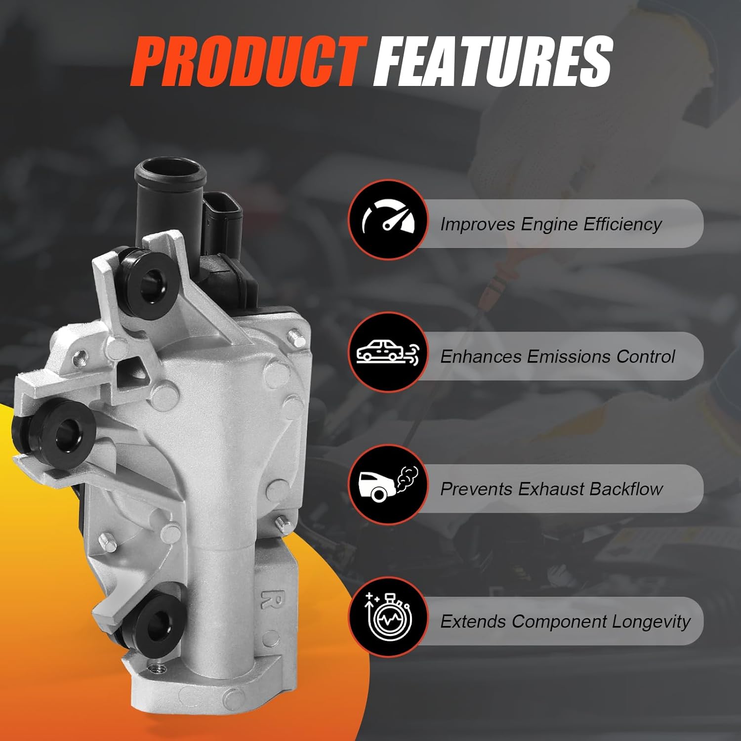 Secondary Air Injection Check Valve Right Passenger Side Fit for 2010-2013 Toyota Tundra Sequoia, Lexus GX460 4.6L V8 Air Pump Check Control Valve, Replace 911-607 25701-38100