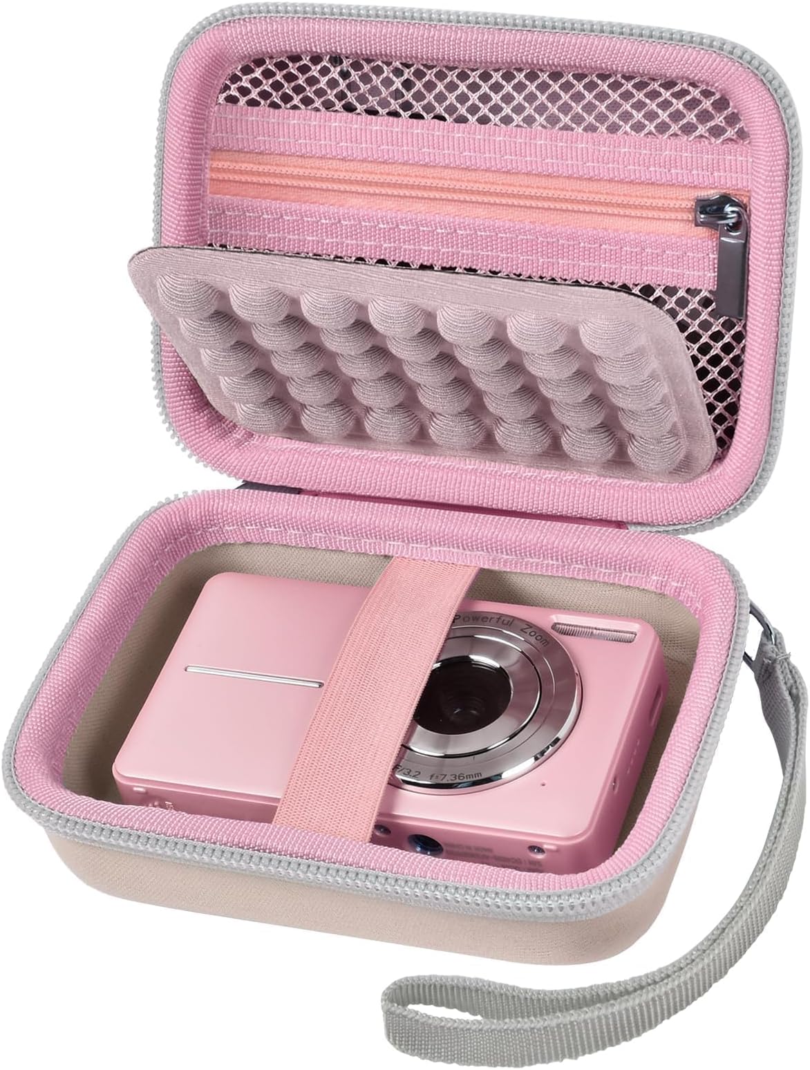 Grapsa Digital Camera Case for CAMKORY/for Kodak Pixpro/for VAHOIALD/for Sony DSCW800 830/ for Canon PowerShot 180 190. Kids Vlogging Cameras Storage Holder for Accessories (Box Only)-Pink