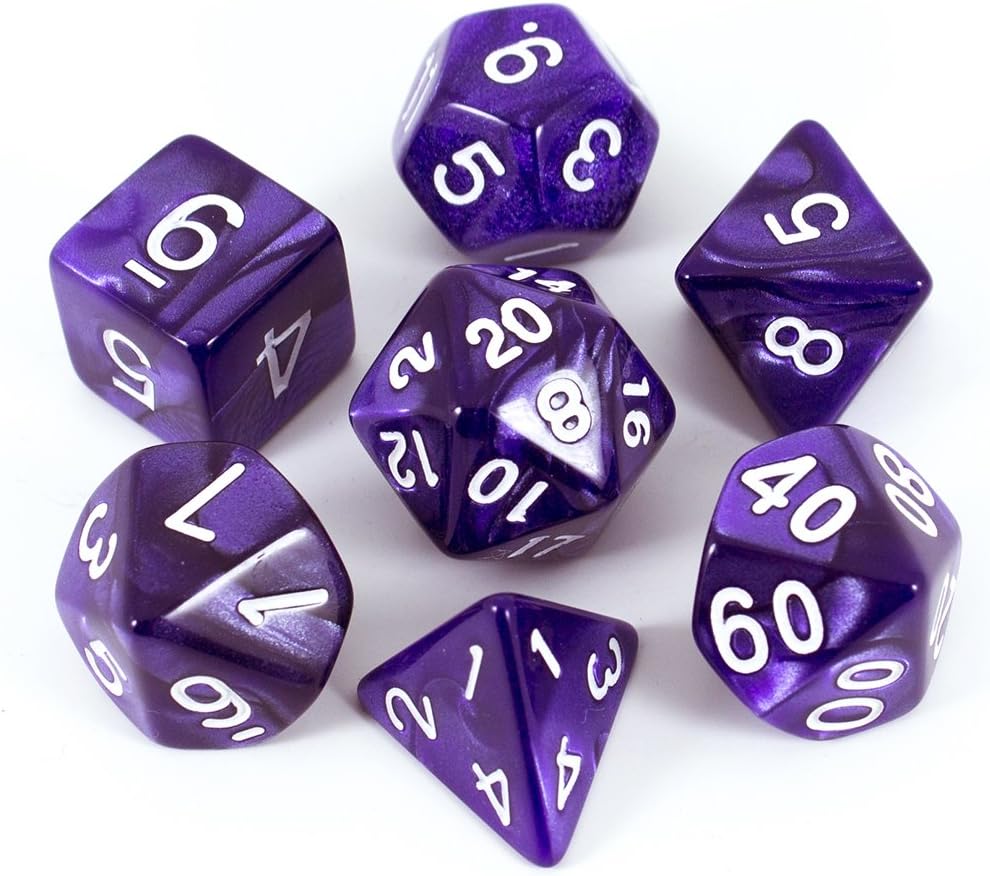 Pearl RPG Dice Set For DND (Purple)