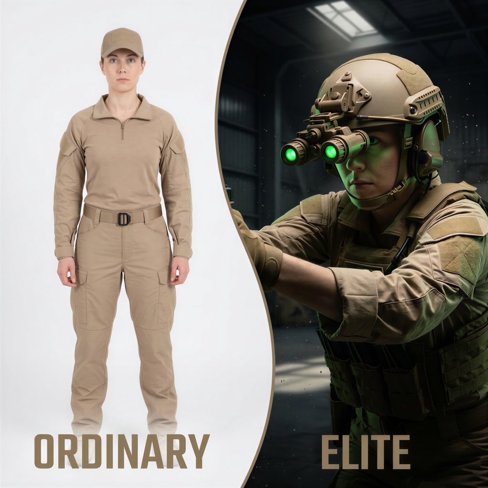 AN/PVS31 Gogle noktowizyjne, model manekina w skali 1:1, z symulowanym zielonym światłem, jasnobrązowy rekwizyt cosplay, pojemnik na baterie i kabel w zestawie, do gier akcji, akcesoriów
