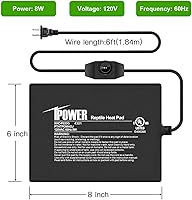 Vista 2 de iPower Alfombrilla térmica de reptiles de 6 x 8 pulgadas con controlador de temperatura, calentador debajo del tanque, almohadilla térmica