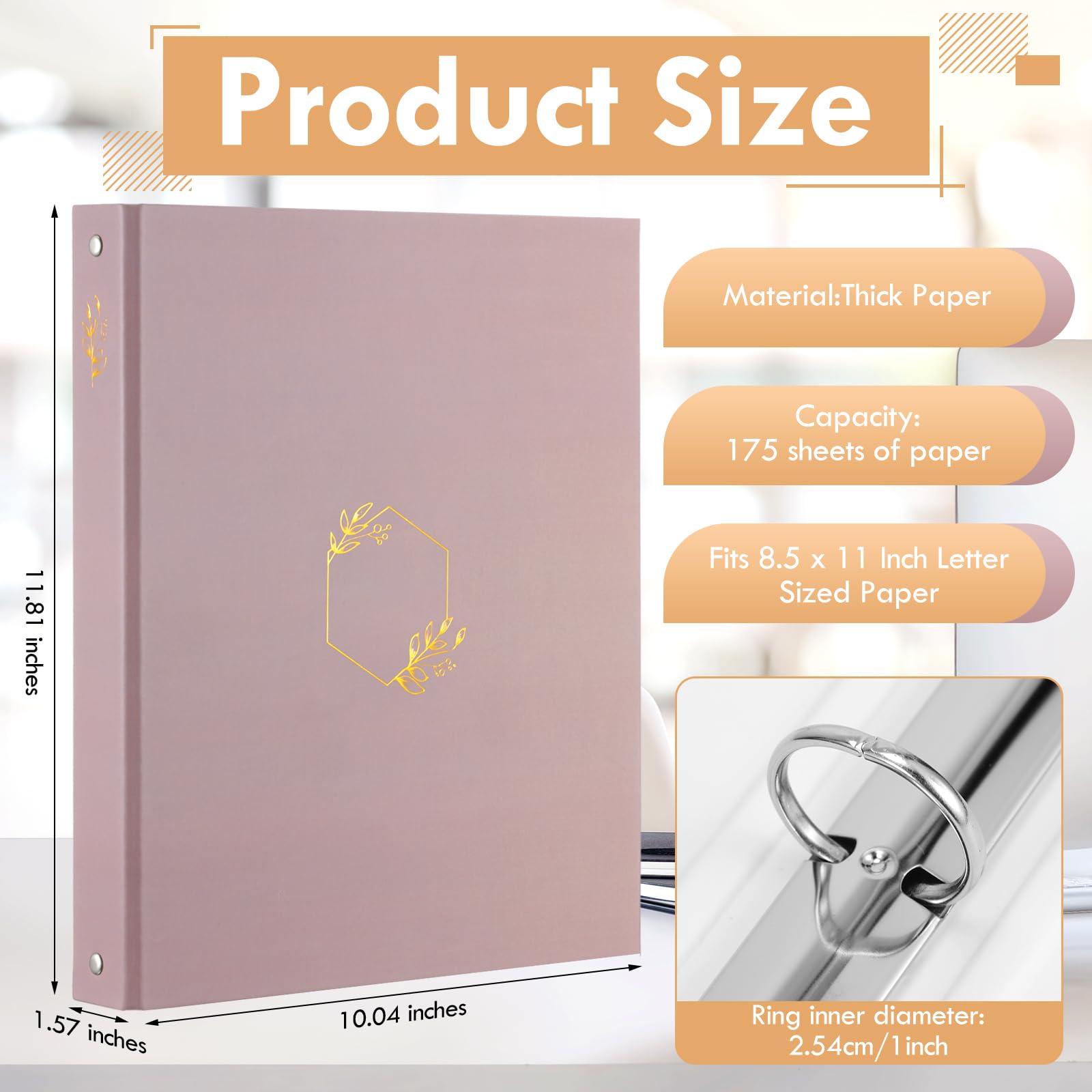 Sayglossy 4 carpetas estéticas de 3 anillos resistentes de 1 pulgada para papel tamaño carta de 11 x 8.5 pulgadas, para mujeres y hombres, escuela, oficina, hogar, trabajo, organizar, papeleo, 4