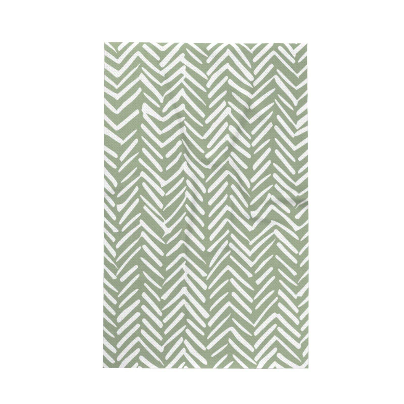 Zouey As Picture Boho Herringbone Pattern Sage Green And White,Drying Dish Towels Waffle Tea Towels Kitchen Absorbent Dish Cloth 41 X 66 Cm
