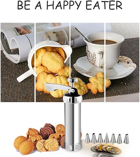 Miniatura 8 de Kit de prensa de galletas, kit de prensa de galletas de aleación de aluminio, kit de prensa de pastelería, tubería de pastelería, decoración de