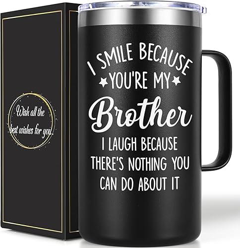 Lifecapido I Smile Because You're My Brother 20 oz Insulated - Retirement Gifts For Brother
