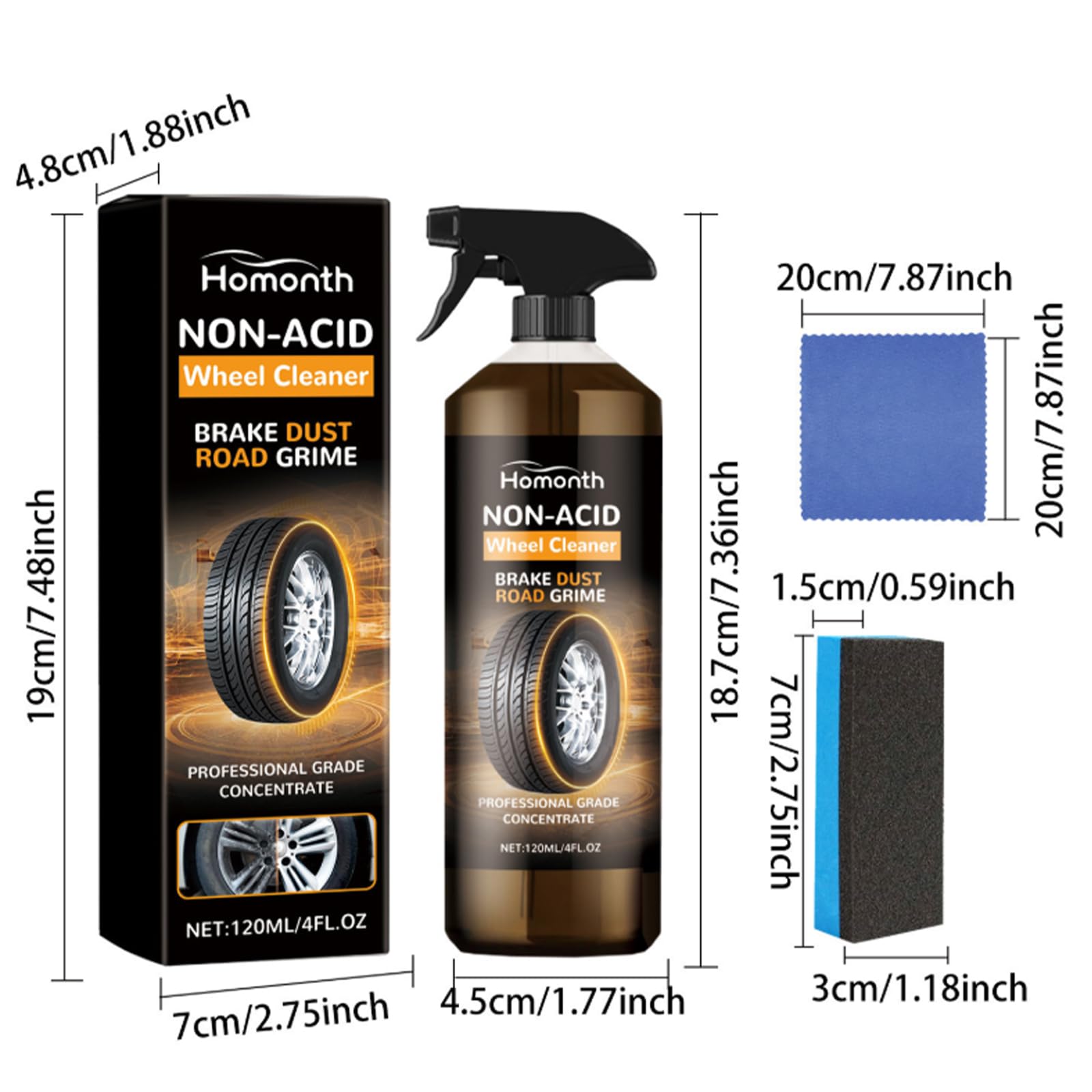 Wheelblaze Wheel Cleaner Wheelblaze, Versatile and Powerful Rust Converter Tire Cleaner Spray, Turn Filthy Wheels Into Instant Shine and Lasting Protection (2pcs)