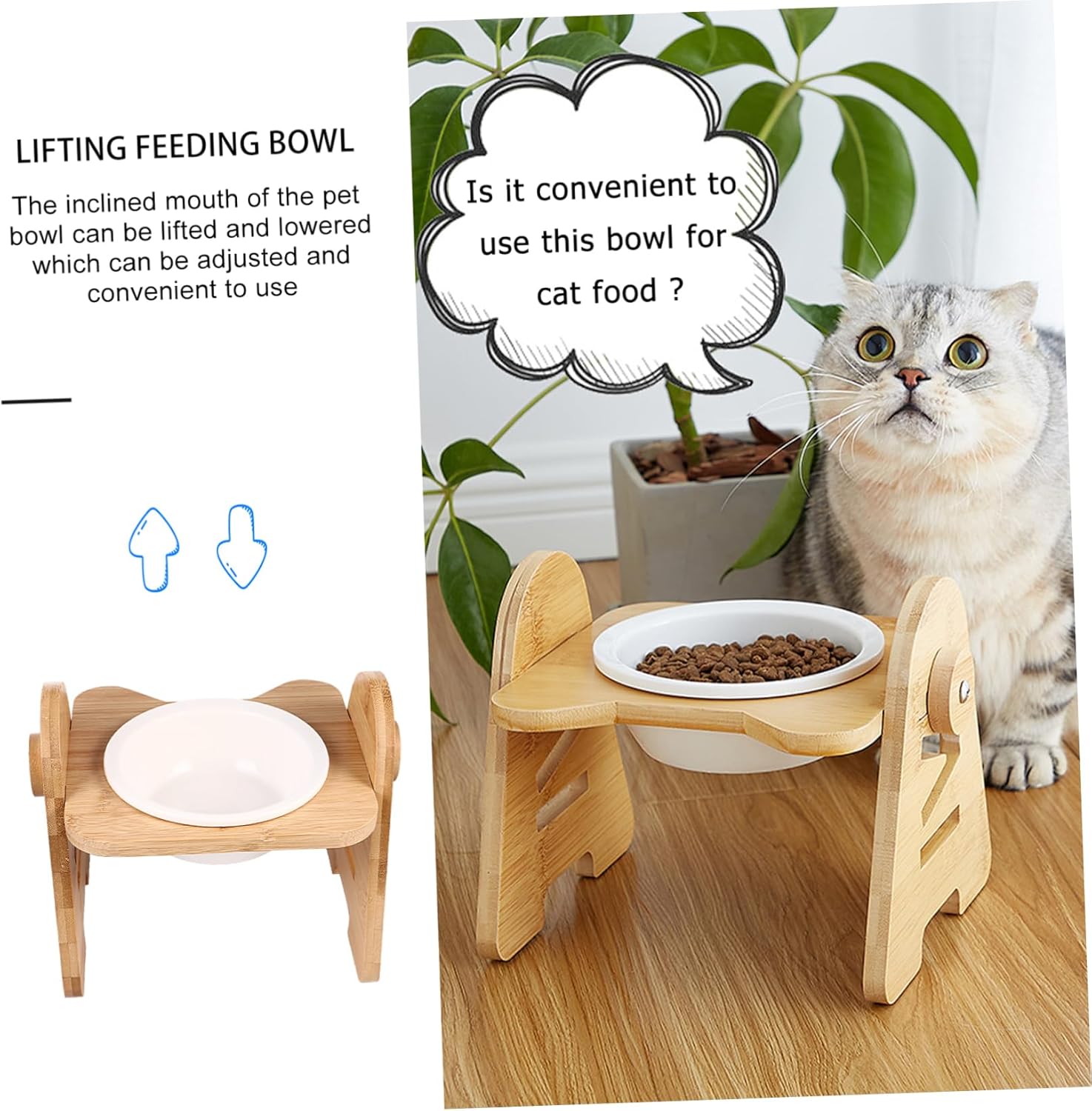 Creative Cat Bowl with Raised Stand Durable Pet Feeder and Easy Cleaning Removable Design for Cats