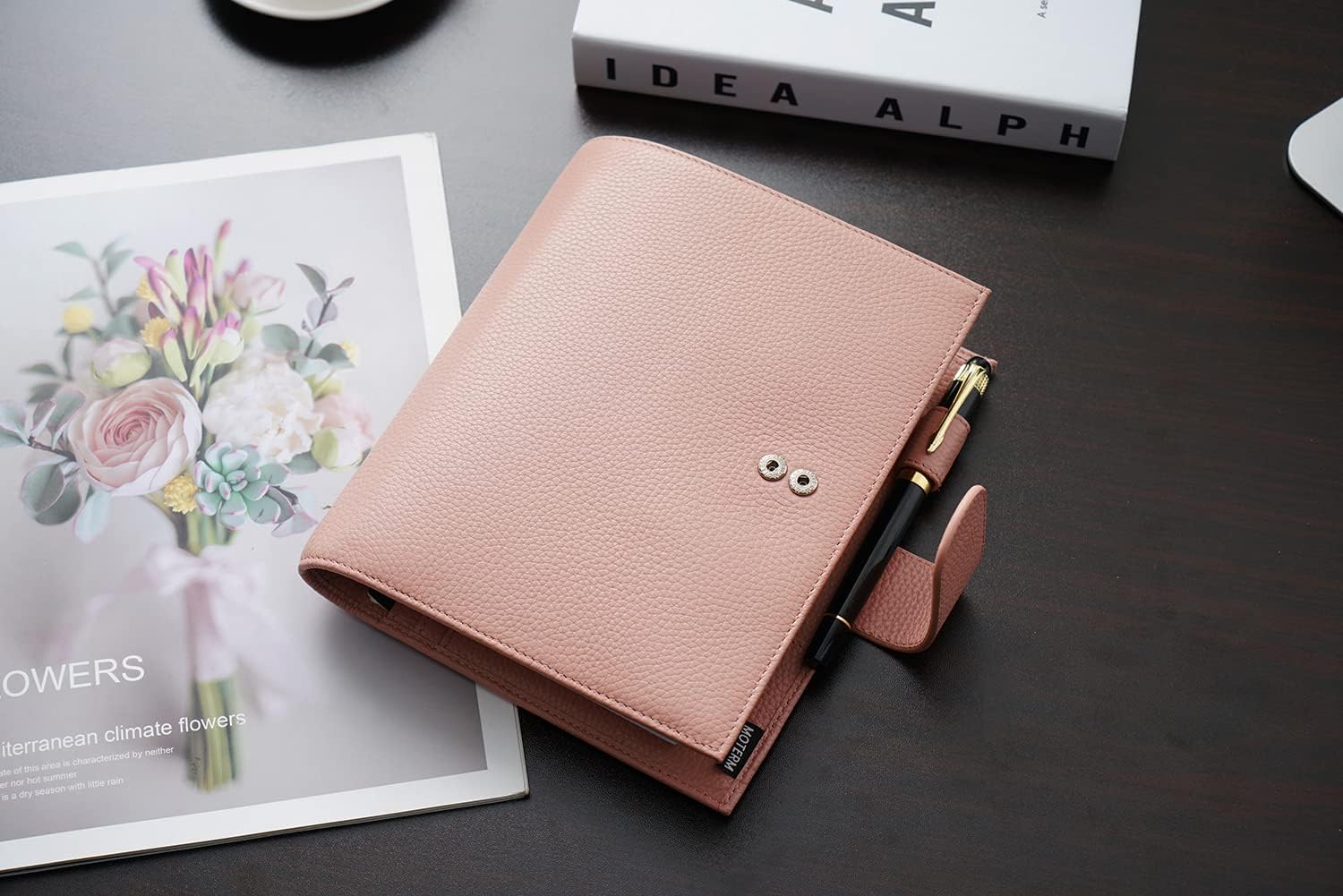 Moterm Leather Cover for HP Mini - with Back Pocket, Pen Loop and Card Slots (Pebbled-Dusty Rose)