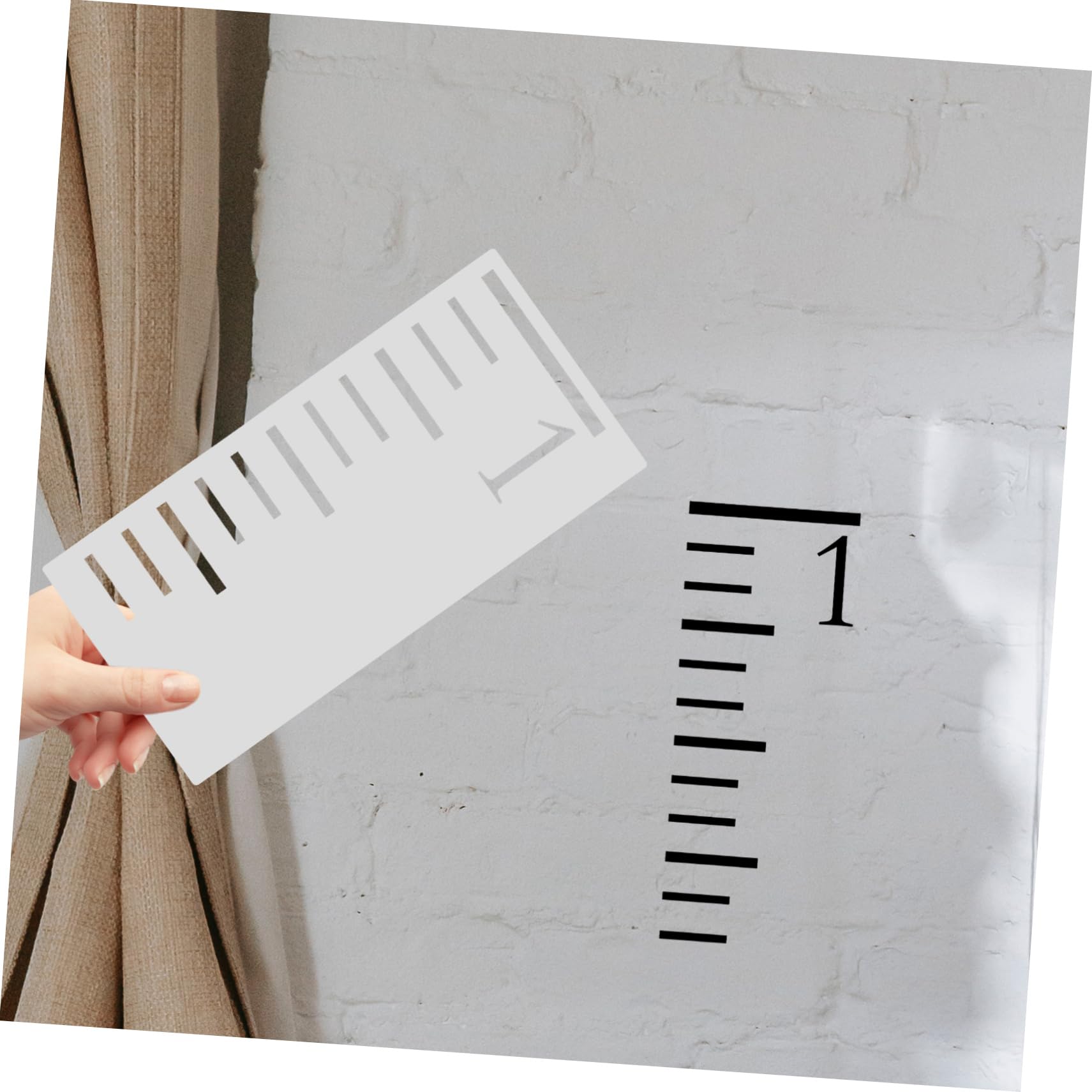 SEWACC 7Pcs Hollow Scale Ruler Height Measuring Template for Reusable Plastic Growth Chart Wall Decor for Boys and Easy to Use for Home Classroom Tracking