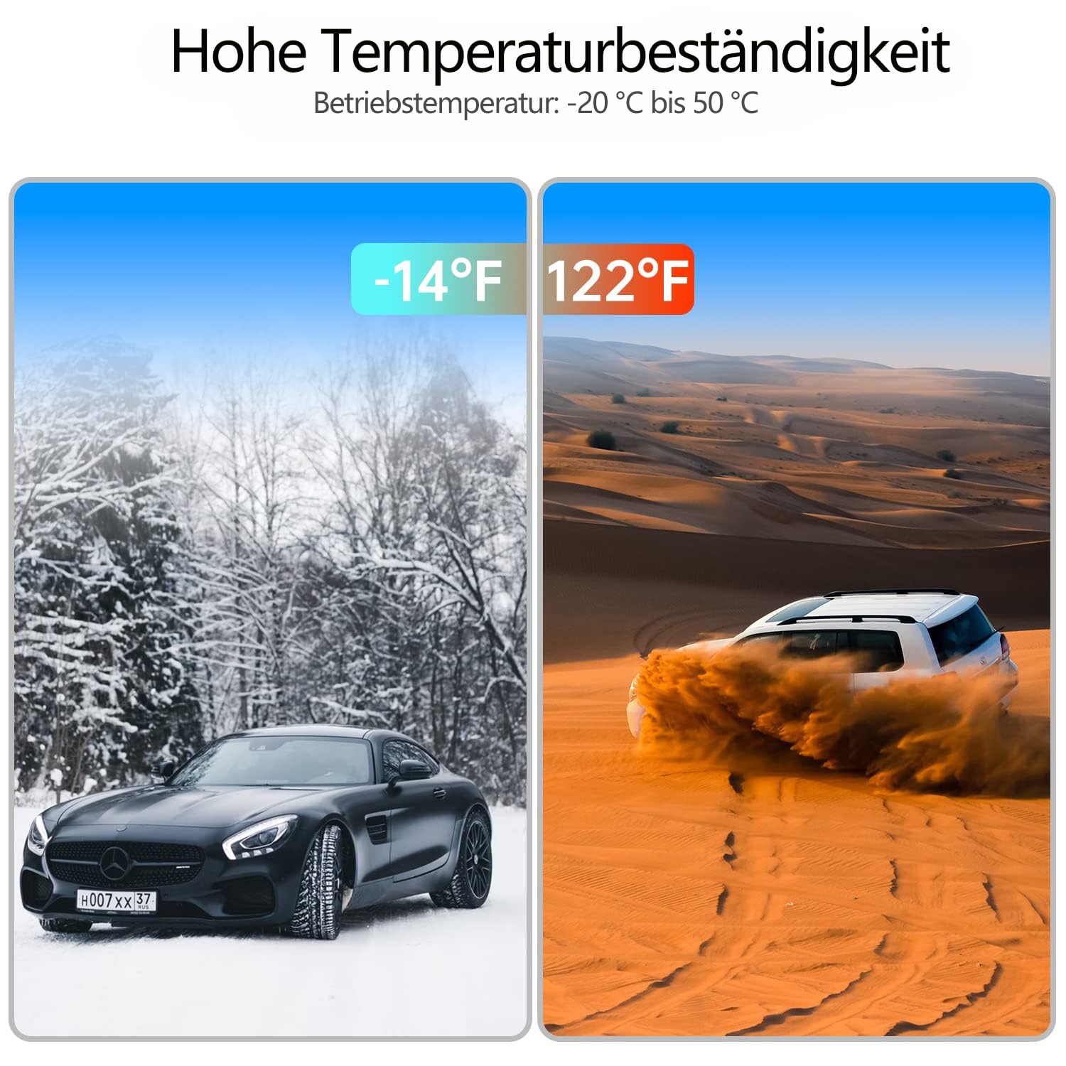 Volam 3 Kanal 1080P Dashcam Auto Vorne Hinten Inne mit Akku, Dash Cam Auto Kamera mit Parküberwachung, IR Nachtsicht WDR Autokamera, 170° Weitwinkel Autokamera, WDR, G-Sensor, Loop-Aufnahme