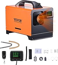 VEVOR Diesel Air Heater, 8 kW DC12-24V, Fast Heating Diesel Parking Heater with Remote Control and Square Color Digital Display, Low Noise, Voice Announcement, for RV, Truck, Camper, Boat and Trailer