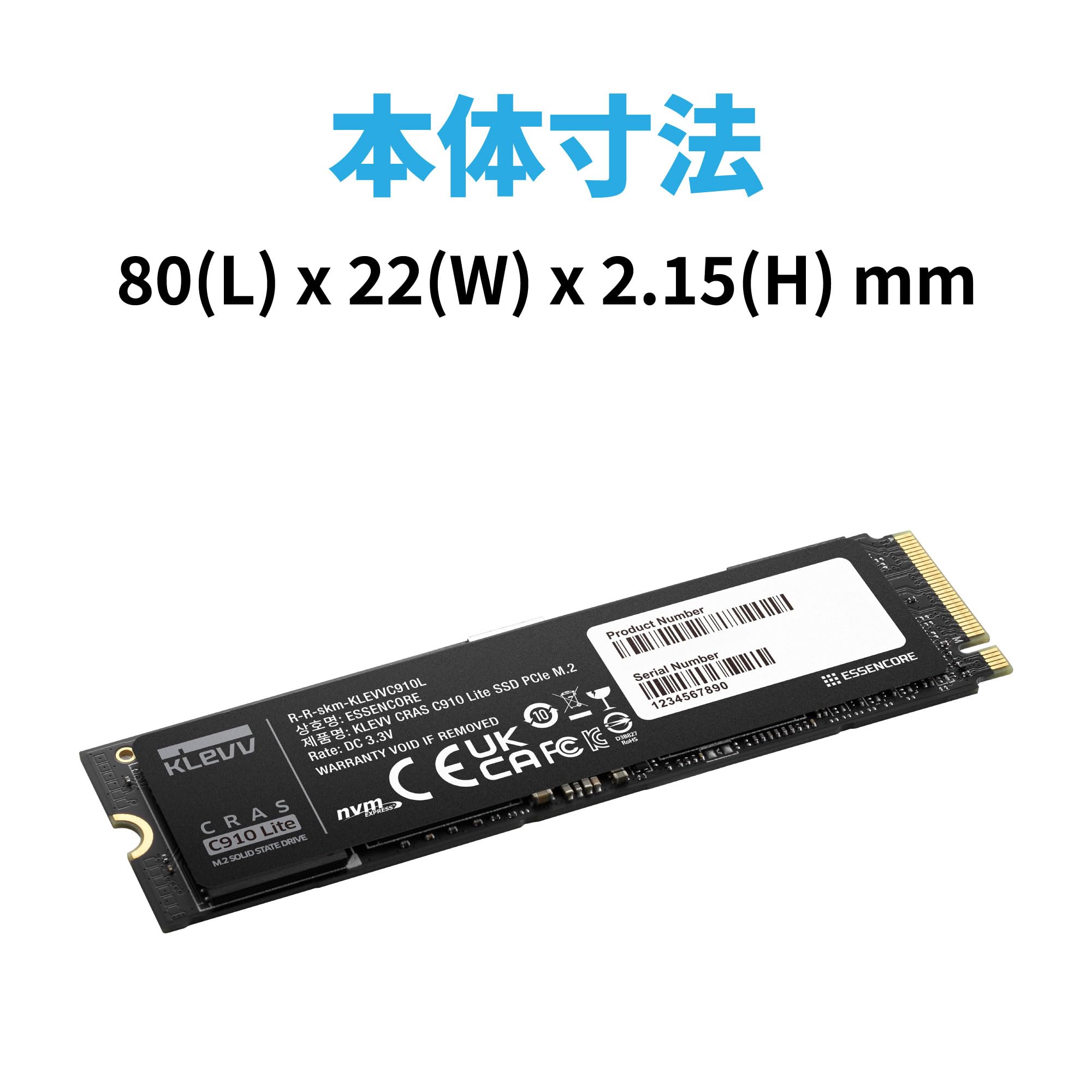 Amazon | KLEVV 内蔵 SSD 1TB CRAS C910 Lite (読取り最大 5000MB/秒