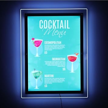 mignonnememe LED Poster Frame 20.5" x 27.3" Clear LED Backlit Frame Wall Mounting Acrylic Light up Picture Frame Light Box Sign for A2 Movie Poster, Paintings & Pictures