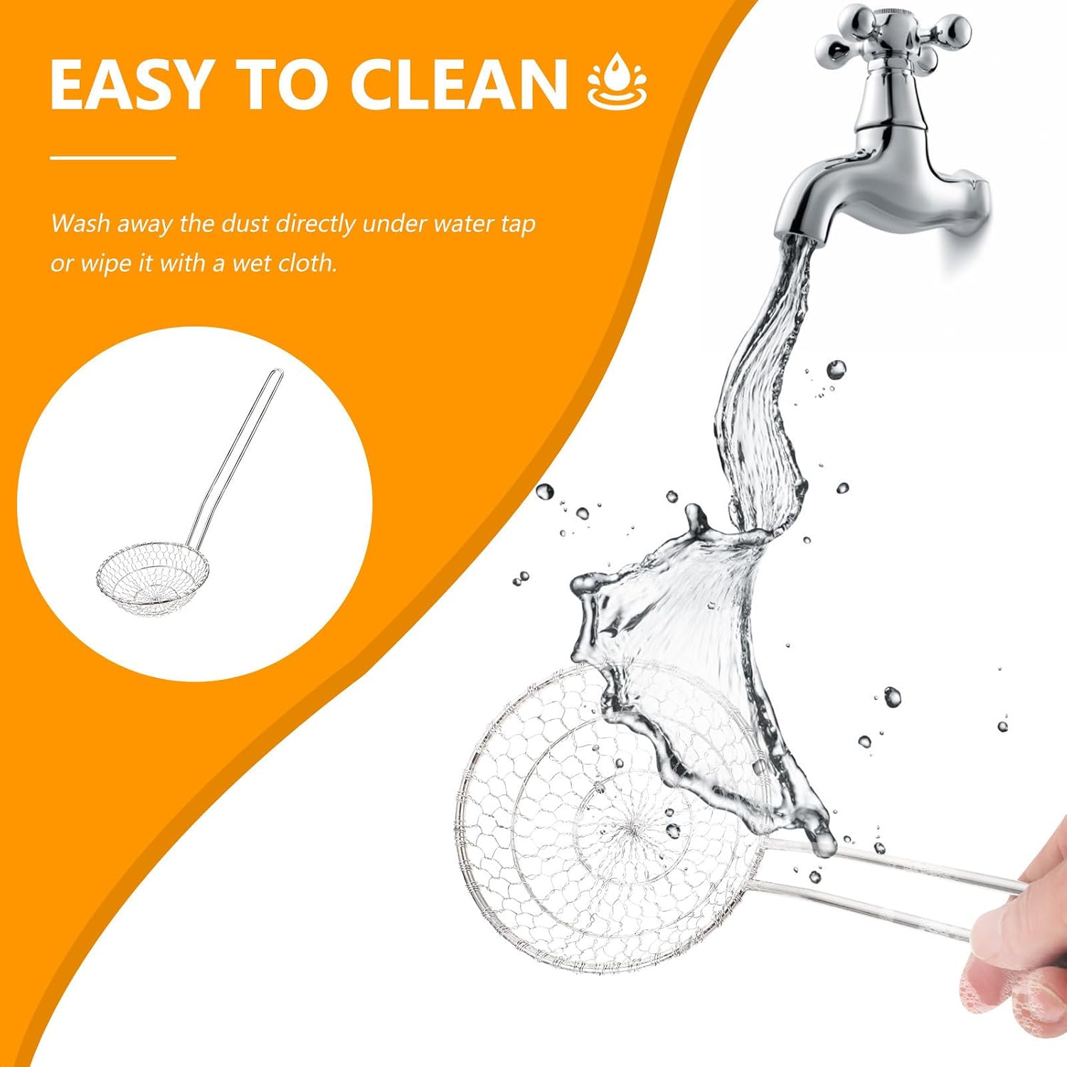 Stainless Steel Frying Skimmer Strainer for Soup and Oil Drainage