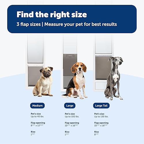 Miniatura 62 de PetSafe Libertad de aluminio Patio Panel de vidrio deslizante Puerta de cristal y gato, ajustable 76 13/16 pulgadas a 80 11/16 pulgadas - Puerta