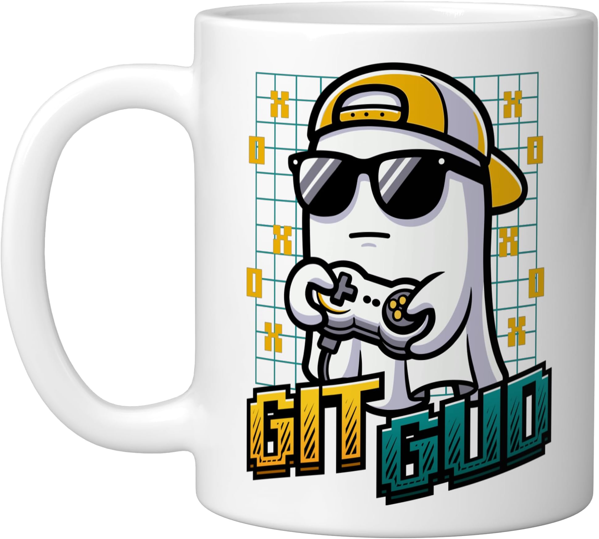 Gamer Ghost Playing Video Games PC & Console Gaming Ceramic Mug, White