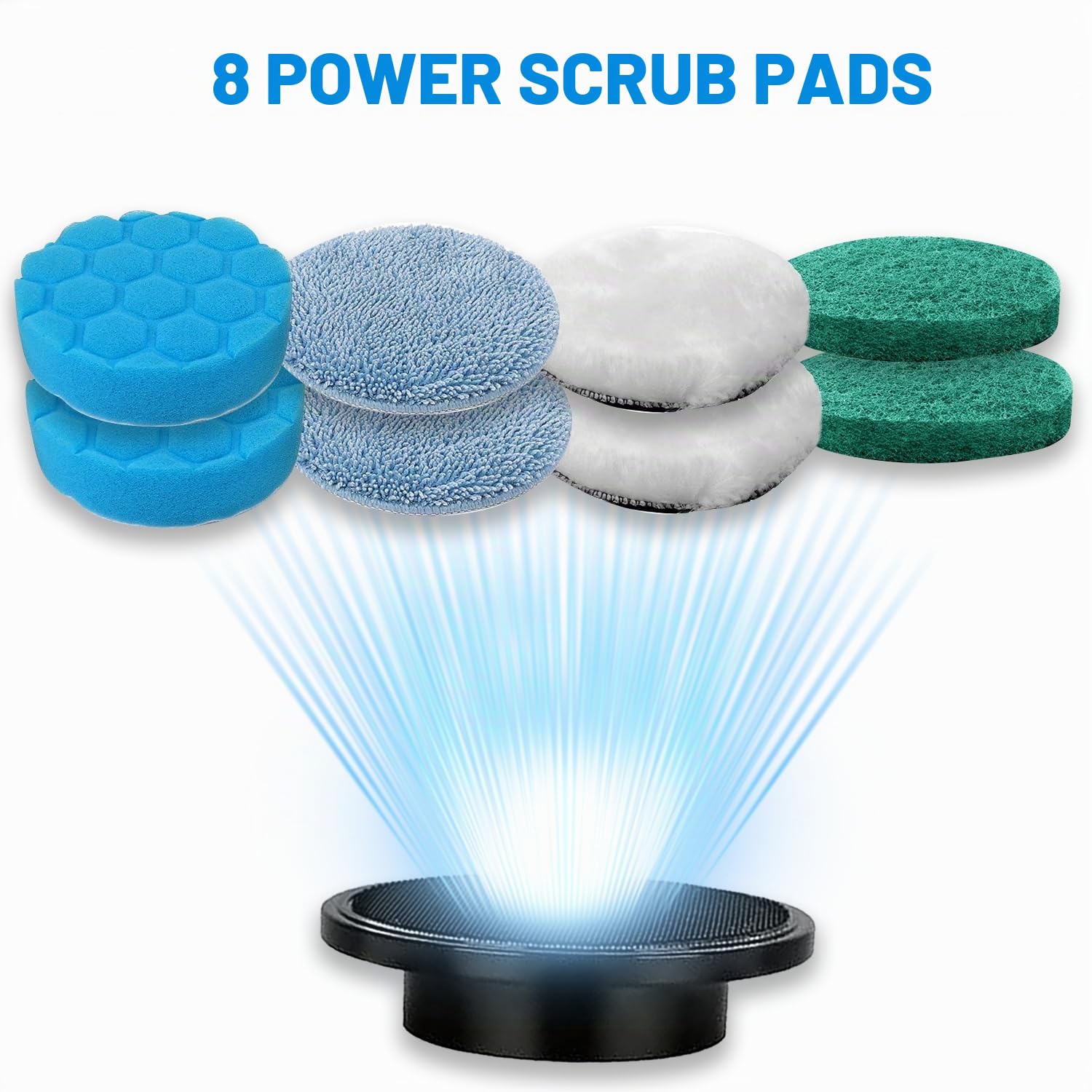 Bürstenköpfe-Set, 9 Stück, 10,2 cm, kabellos, elektrisch, austauschbare Bürstenköpfe für Haushaltsreinigungsbürsten/Badezimmer/Boden/Fliesen/Auto