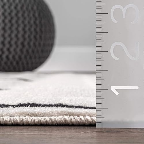 Miniatura 2 de nuLOOM Romina Diamond Stripes - Alfombra de área de 6 pies 7 pulgadas x 9 pies, color gris