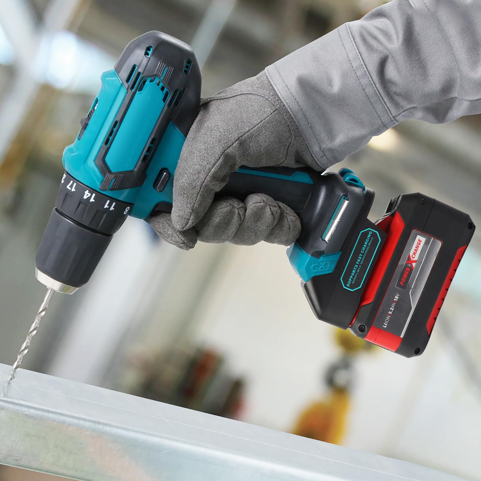 QUPERR USB Adapter baterii kompatybilny z Einhell 18V do Makita 18V | z portami USB-A i USB-C do ładowania.