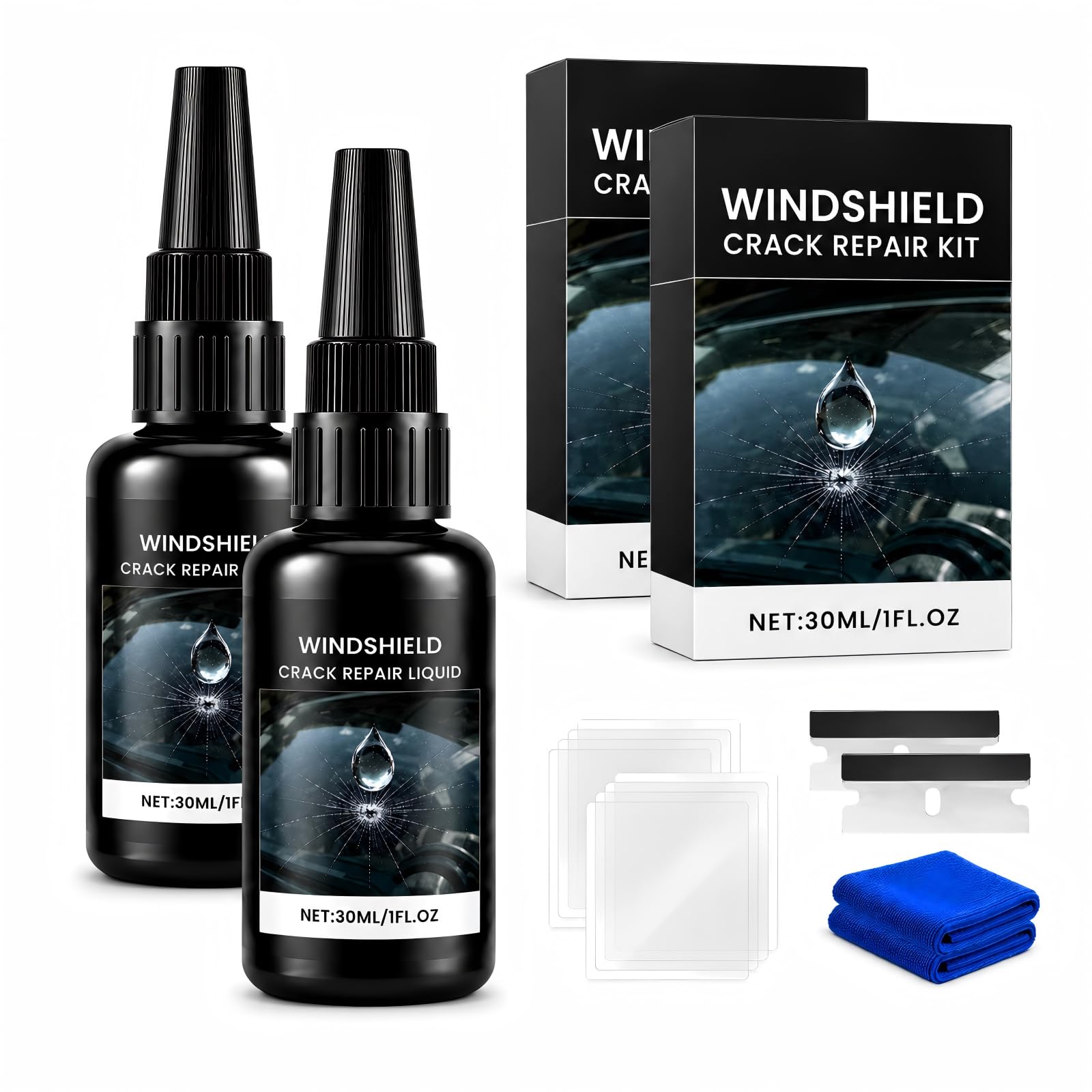 Windshield Crack Repair Kit, 2026 Upgrate Windshield Repair Kit for Chips and Cracks with…
