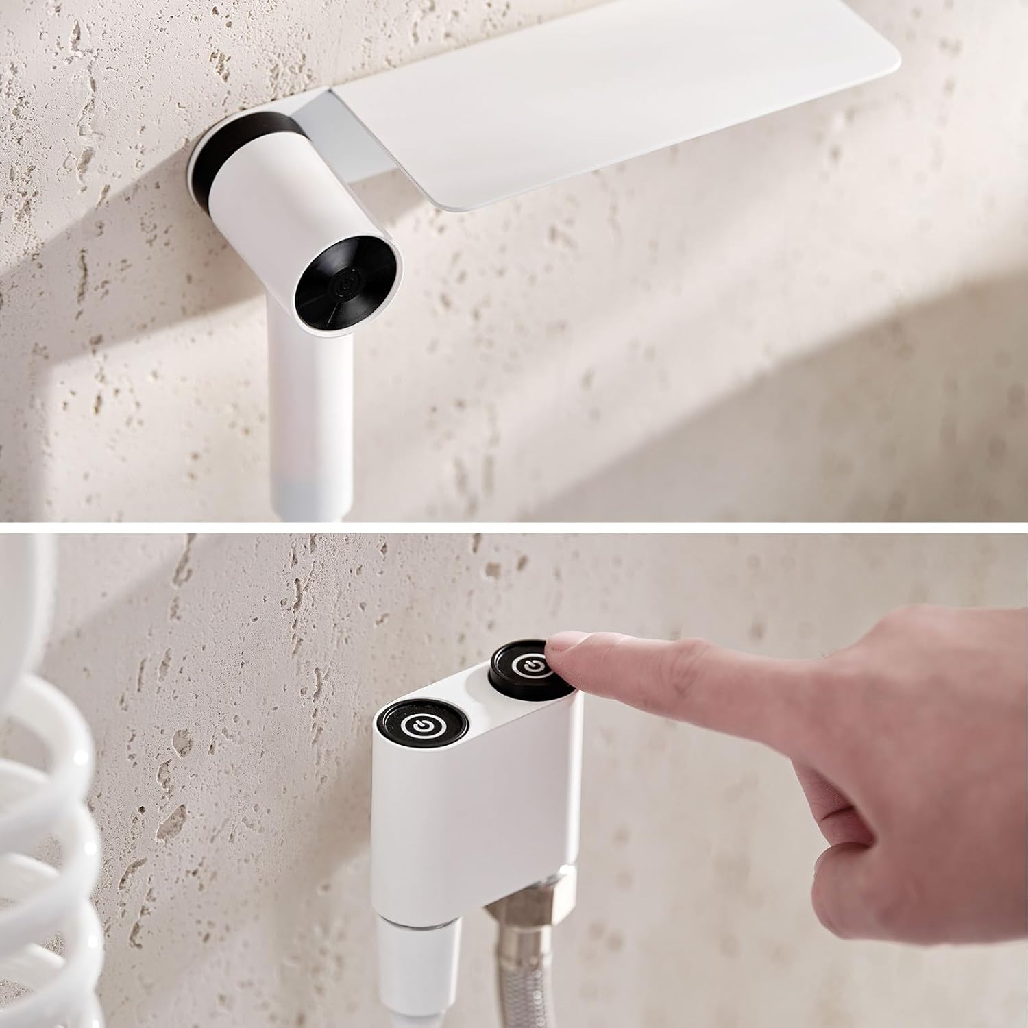 Handheld Bidet Toilet Sprayer, Bathroom Bidet Sprayer Set with Copper Angle Valve, PVC Hose & Stainless Steel Storage Rack, Baby Cloth Diaper Sprayer Attachment