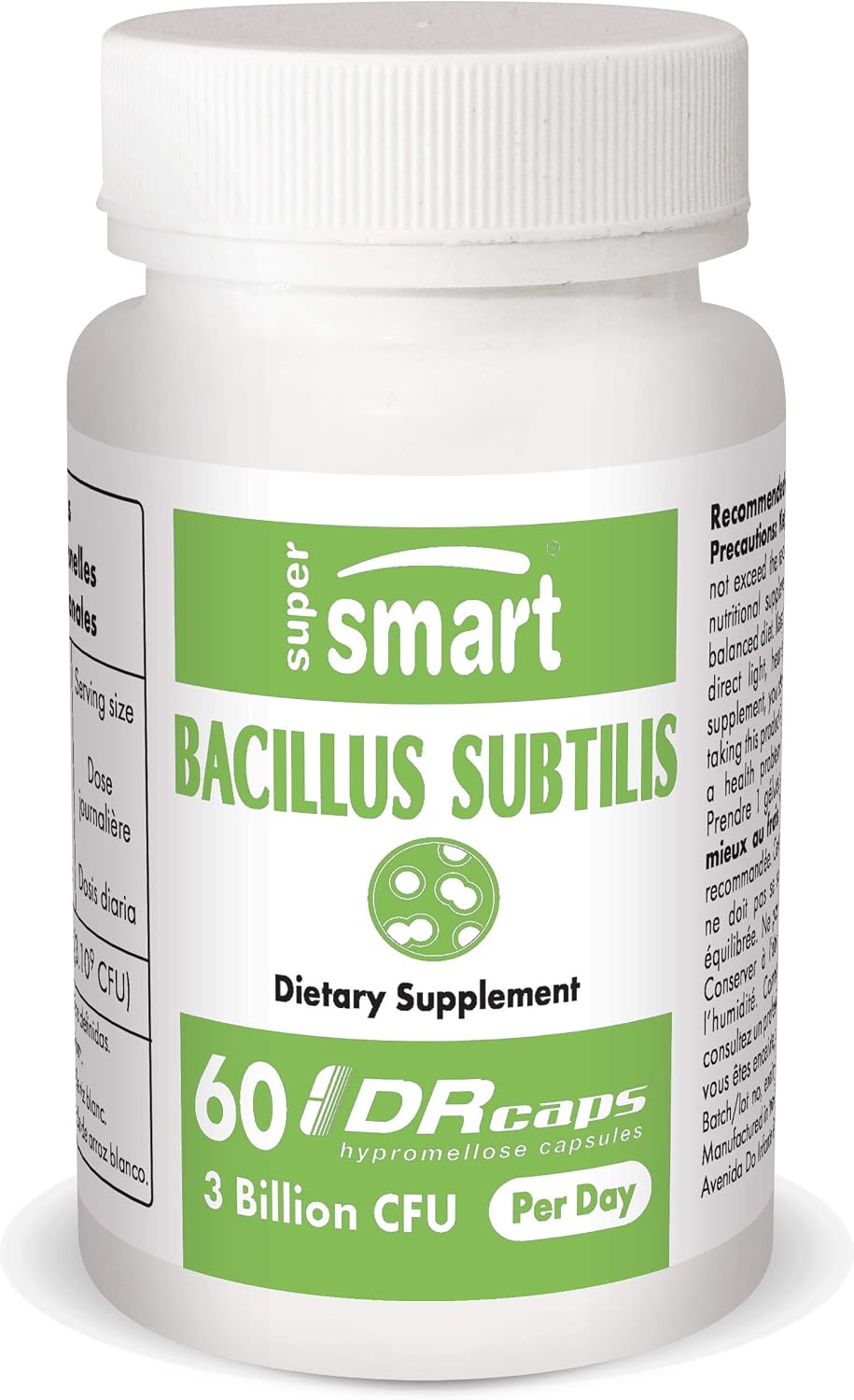 Bacillus Subtilis, 3.1 Billion CFU, Improves Natural Defenses, Helps Fight Bacteria and Pathogenic Microorganisms, Vegan