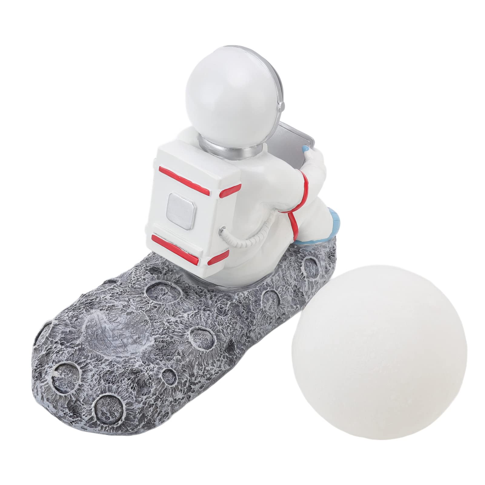 Fafeicy Luz Nocturna con Figura de Astronauta, Luz Nocturna de Luna 3D, Decoración de Escritorio LED, Luz Nocturna Artesanal con Forma de Espalda a la Luna, Lindo, Conectores y Adaptadores