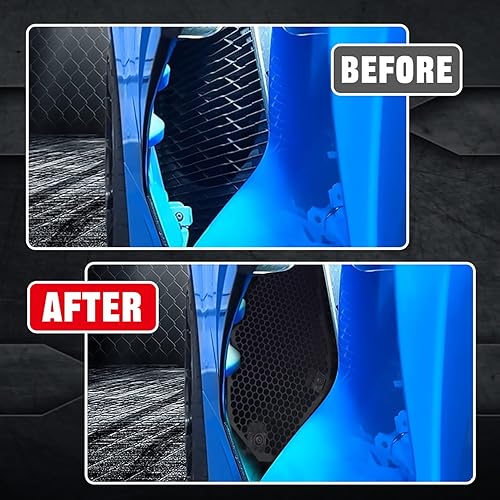 Miniatura 3 de Juego de 2 rejillas de malla de admisión lateral negra, accesorios de malla para conductor y lado derecho del pasajero, accesorios de malla para