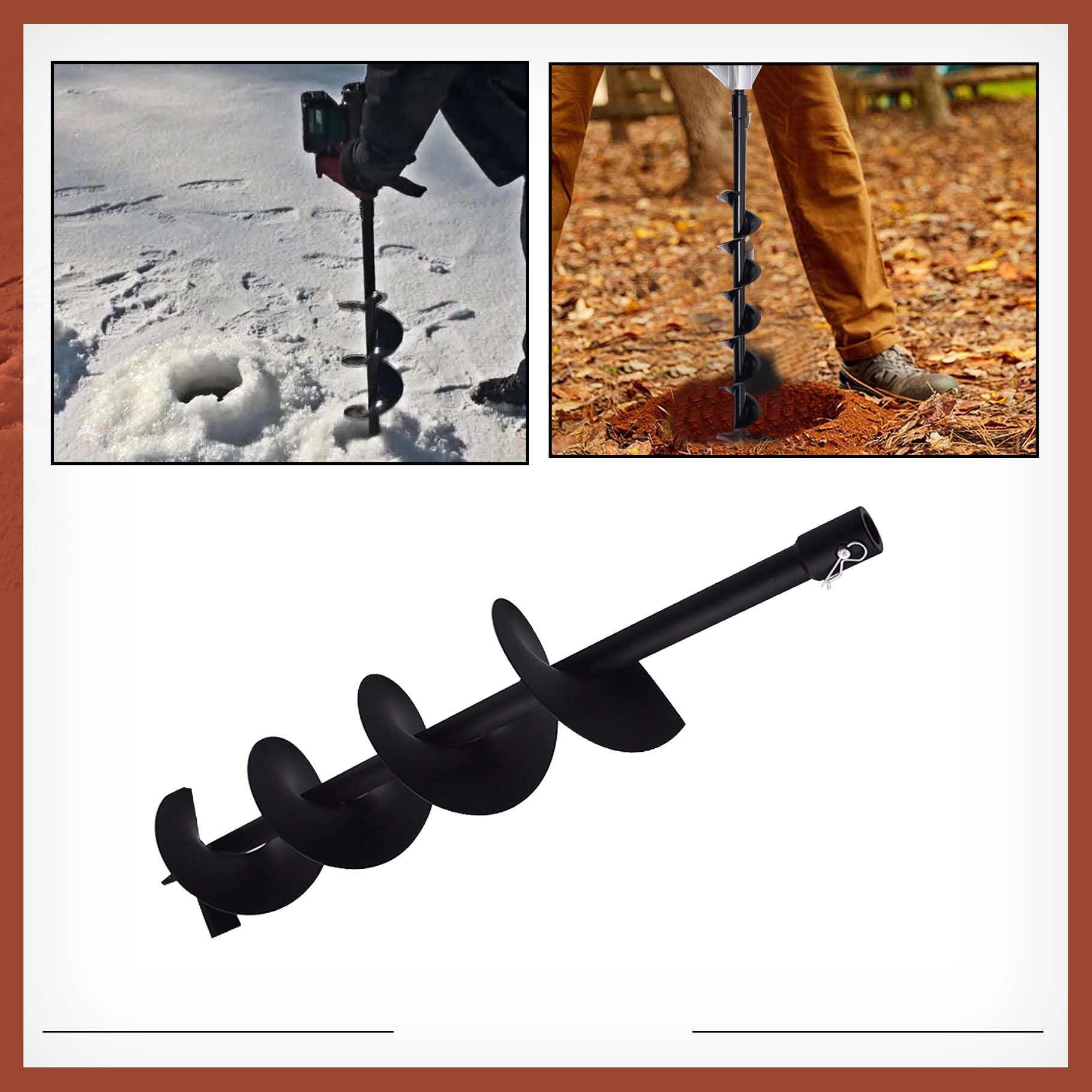 Punte da trapano a coclea da 6 pollici per piantare, 6 punte da trapano per motore a benzina da 31,5 cm, strumento per piantare lampadine con albero da 3/4