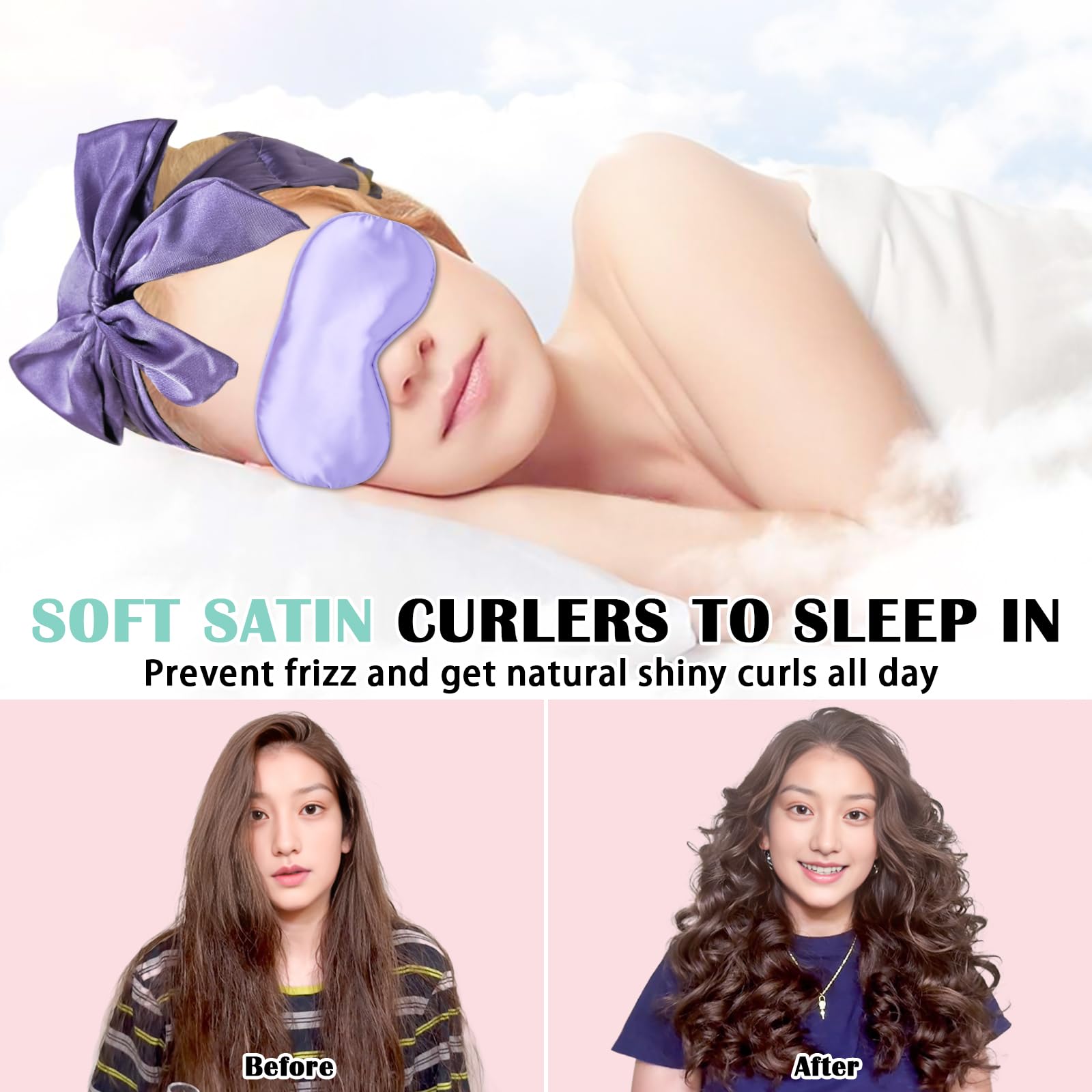 Baolivi 10 PCS Satin Heatless Curls Hair Curlers No Heat, 70" Heatless Hair Curler Overnight Curls - Image 2