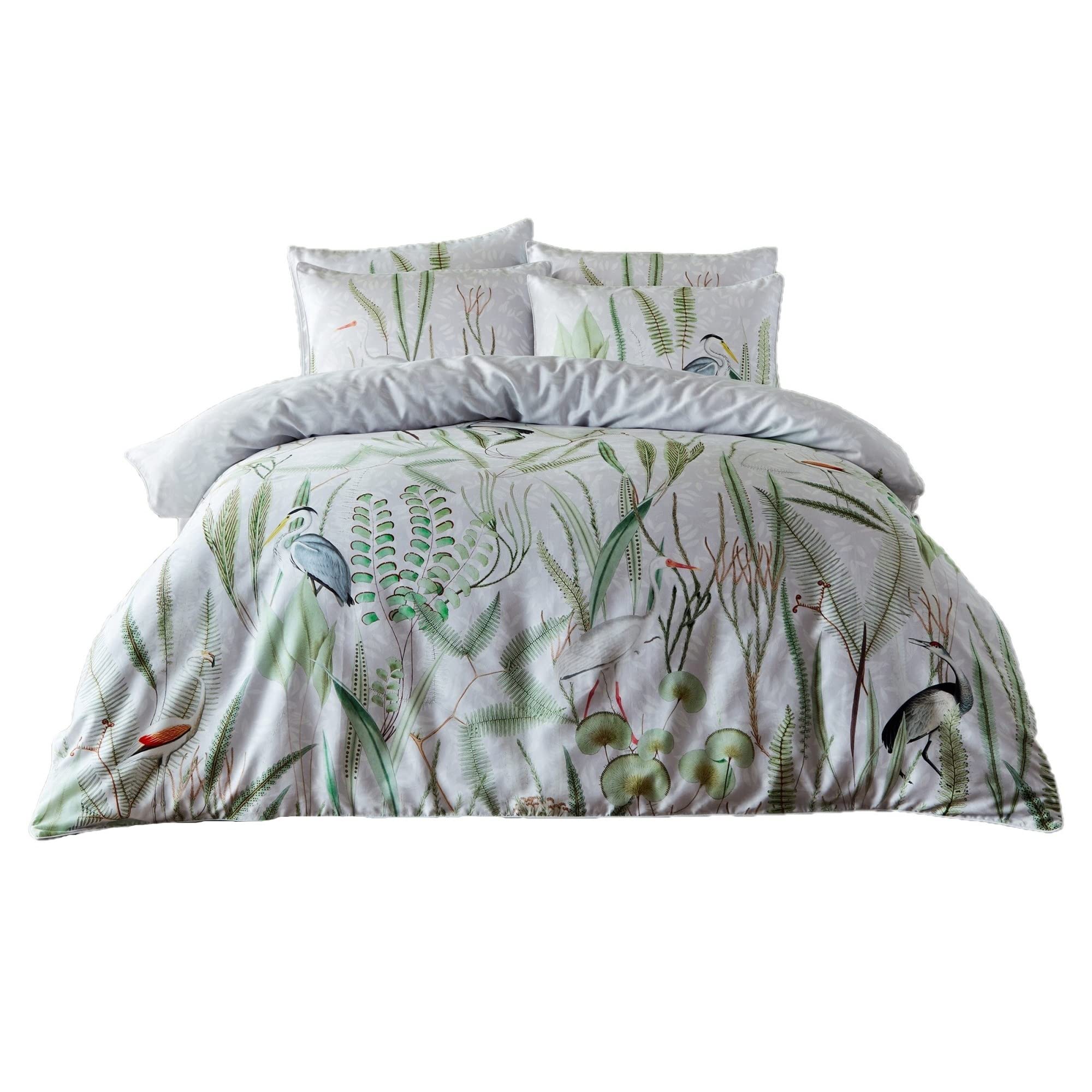 Paoletti Aaliyah Botanical 100% Cotton Duvet Cover Set | Size: Super King