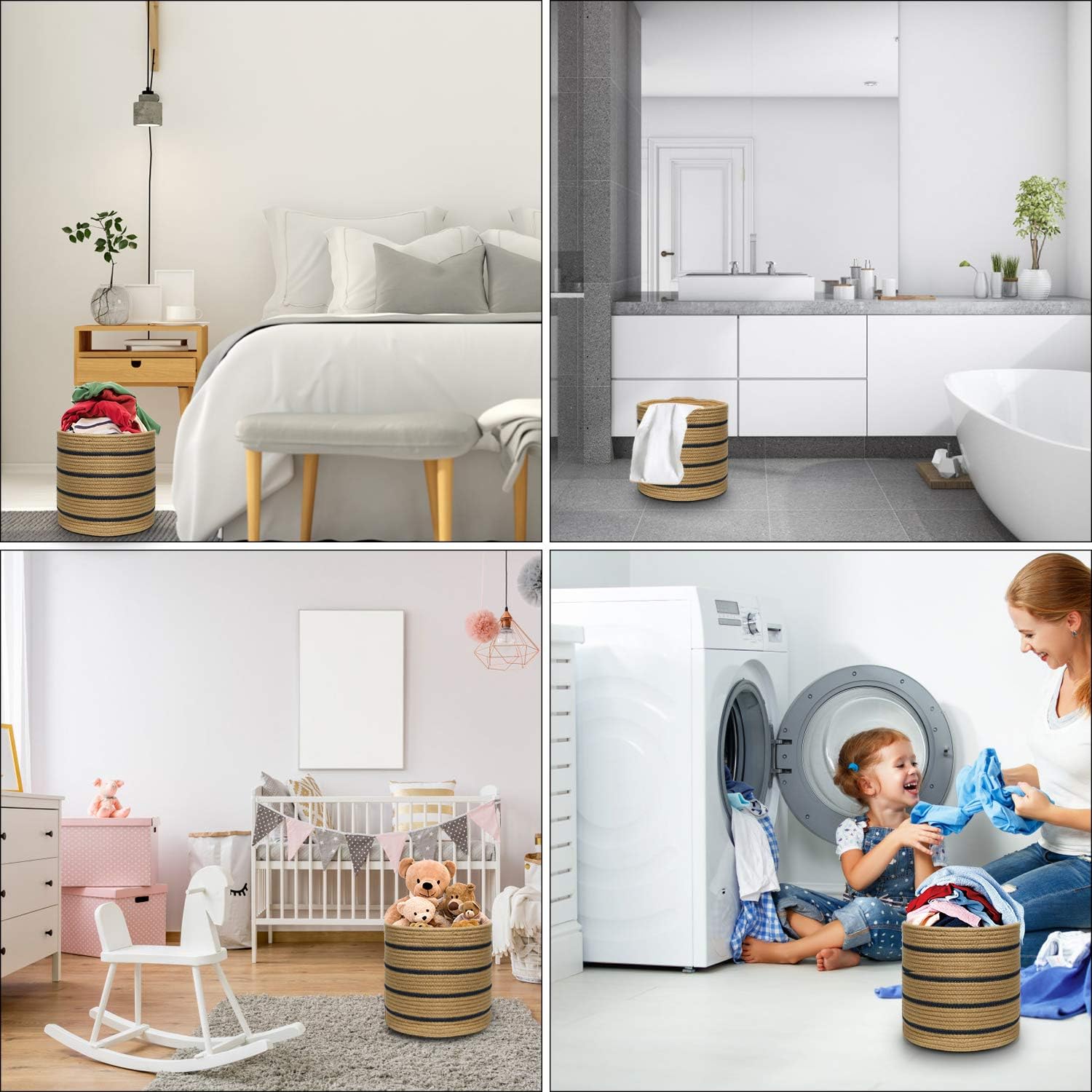 Cotton Rope Plant Basket for 10" Planter, Plant Pot, Storage Basket Organizer Containers for Modern Home