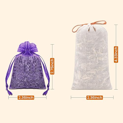 Miniatura 8 de Homode Bolsas de lavanda y bolsitas de cedro, paquete de 24 sobres de lavanda y chips de cedro para cajones y armarios, ambientador de aroma de
