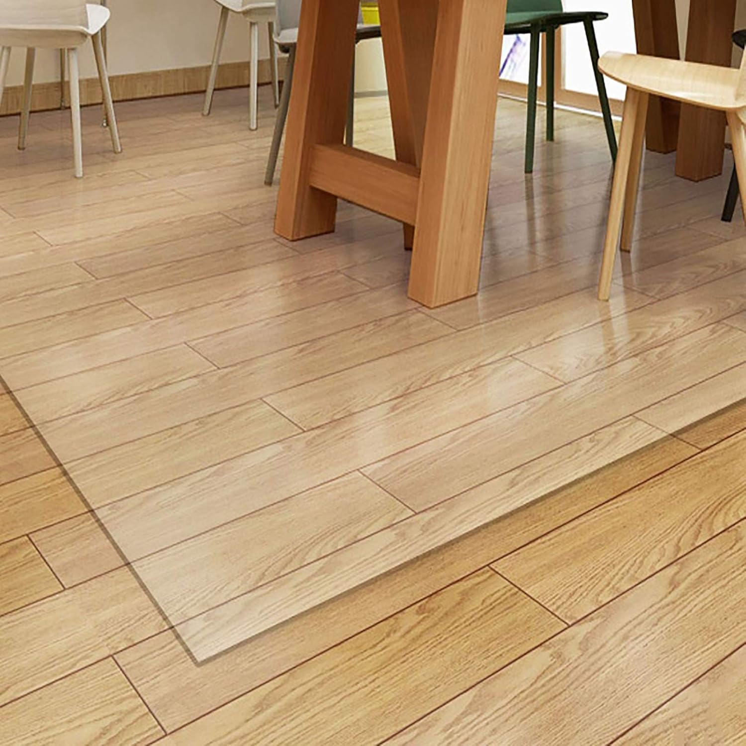 Heavy Duty Clear Vinyl Plastic Carpet Protector for Living Room Hallway Kitchen,Area Rugs Hardwood Floor Protector Mat Pads, 80cm/100cm/120cm/140cm Wide(120x200cm(3.9ftx6.5ft))