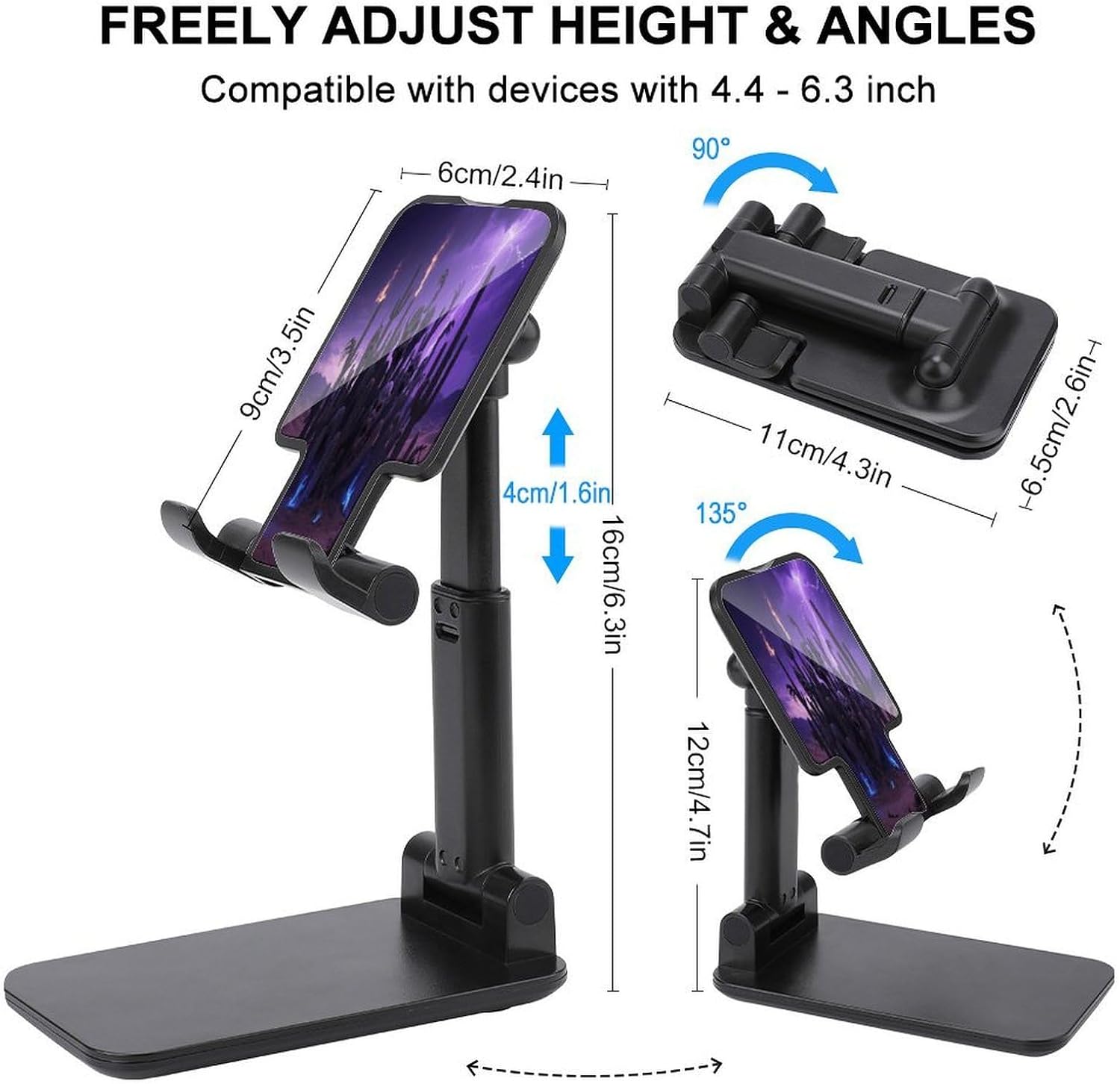 Gothic Cactus Foldable Cell Phone Stand for Desk Accessories image 2